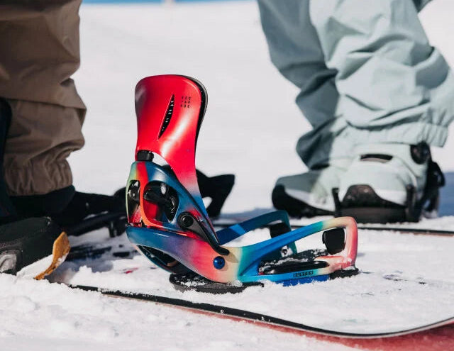 Step On® Binding mounted to a snowboard on mountain