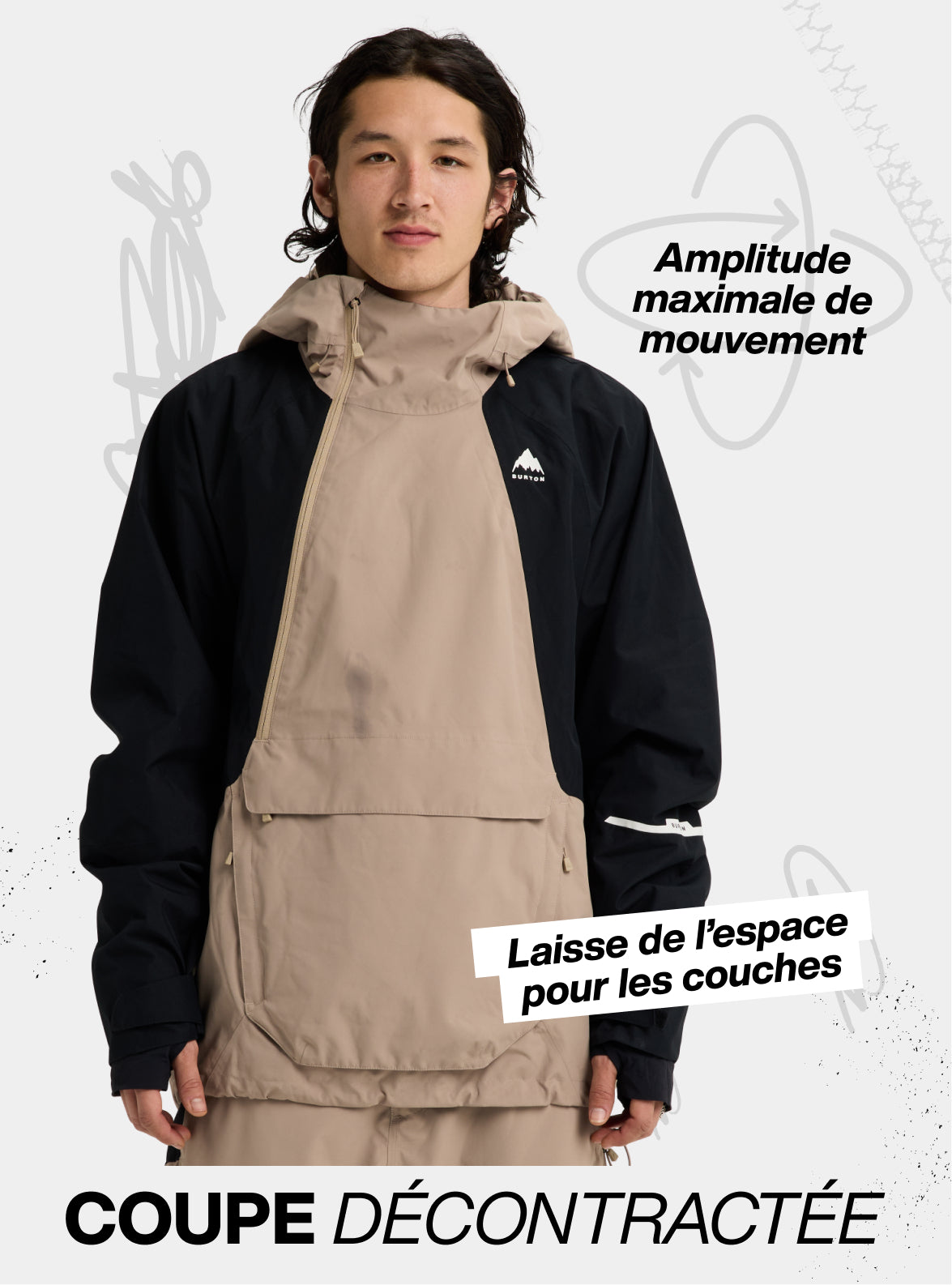 Anorak décontracté 2 couches Reserve de Burton pour hommes