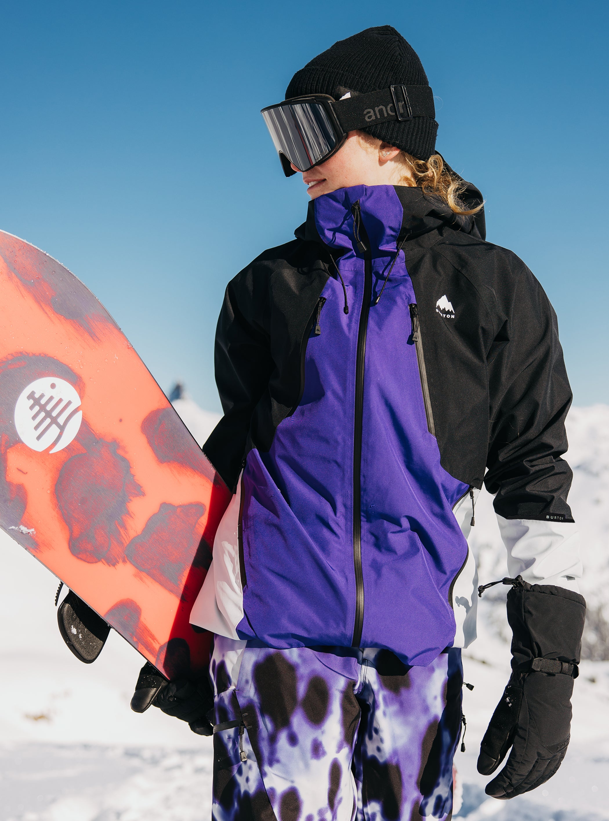 Product image of Women's Burton Reserve GORE-TEX 2L Jacket[Variant:Prism Violet / True Black / Gray Cloud]