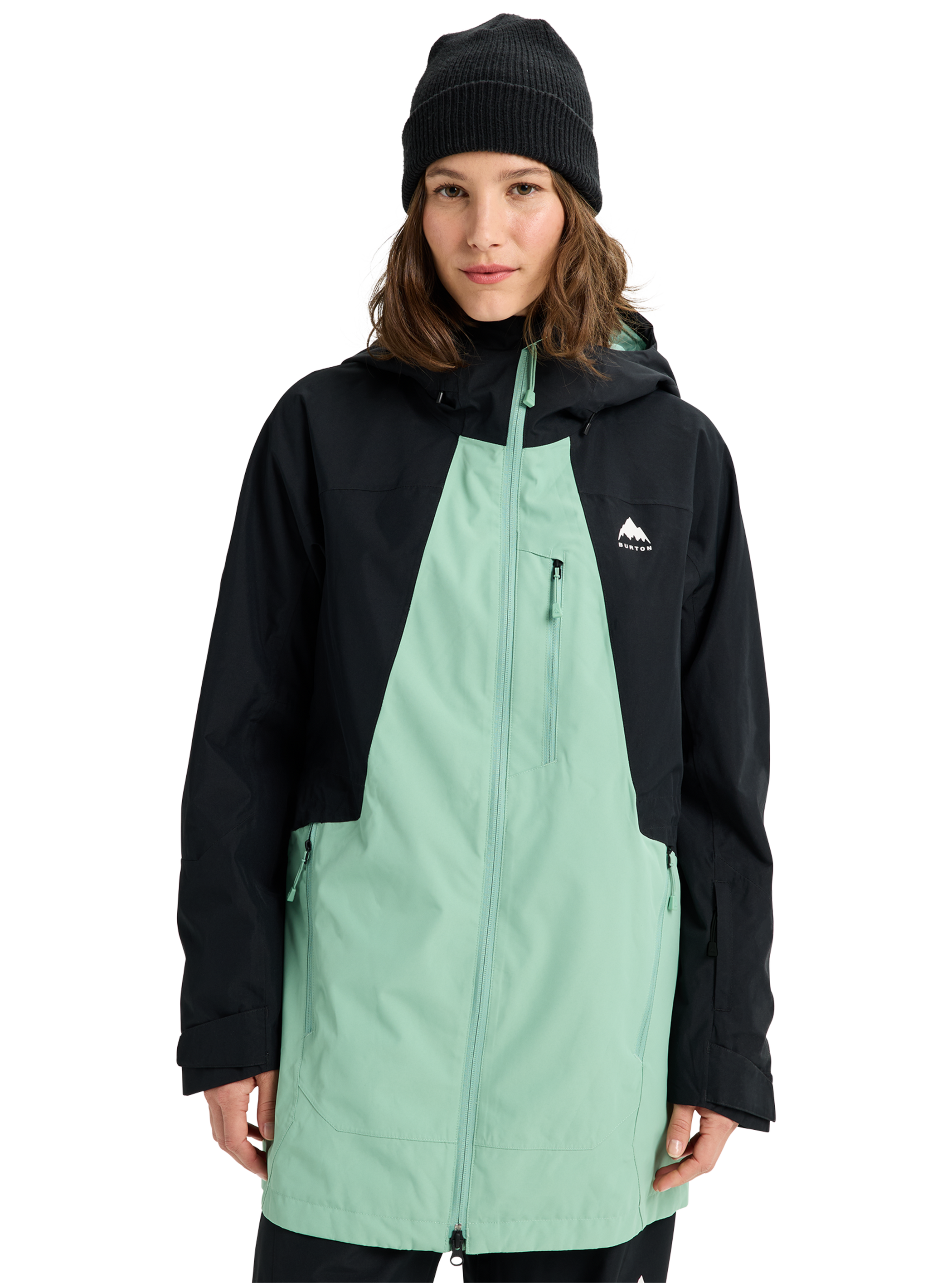 Product image of Women's Burton Reserve 2L Jacket[Variant:True Black / Soft Sage]