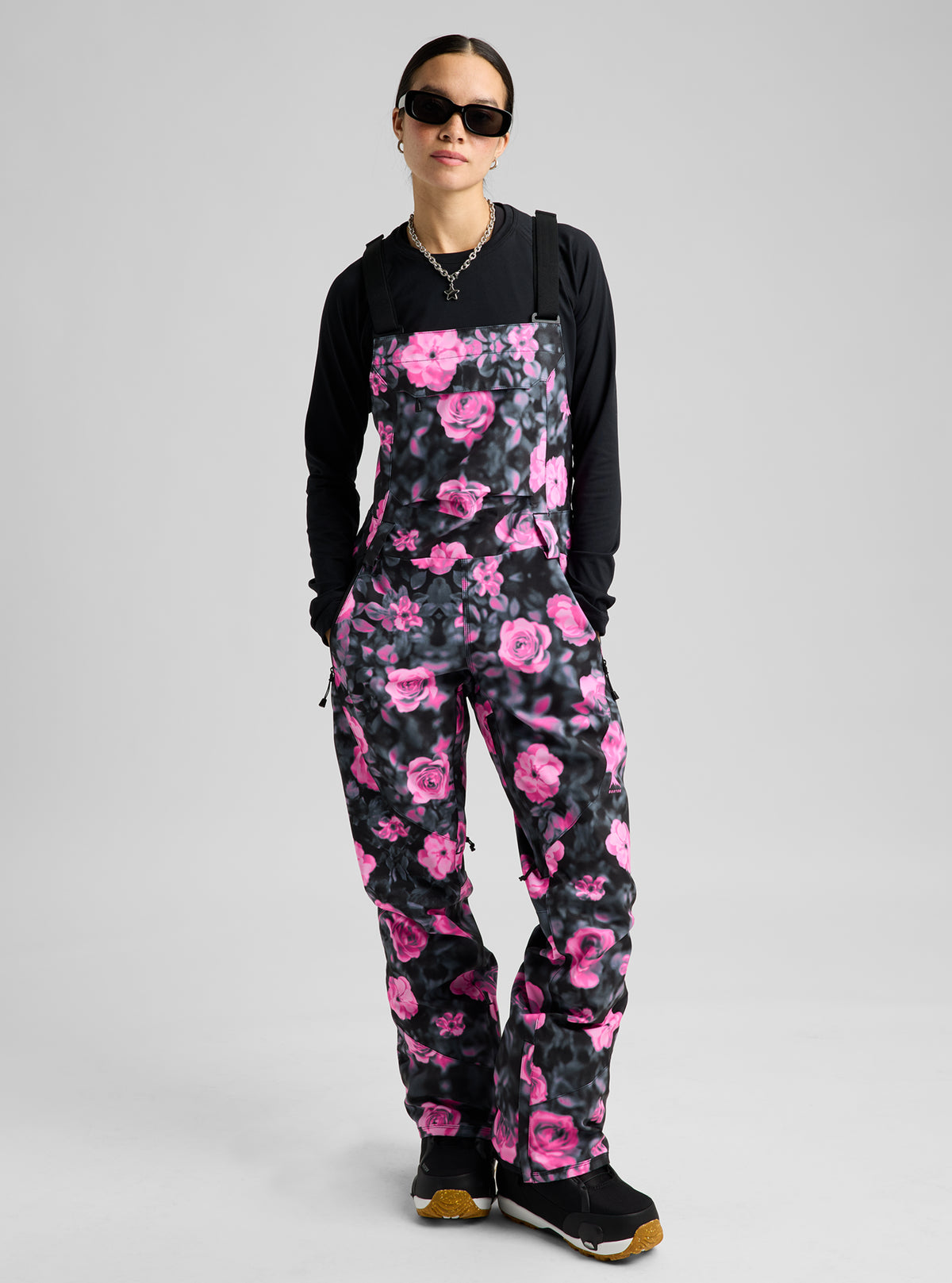 Product image of Women's Burton Reserve 2L Stretch Slim Bib Pants[Variant:Shockwave Floral]
