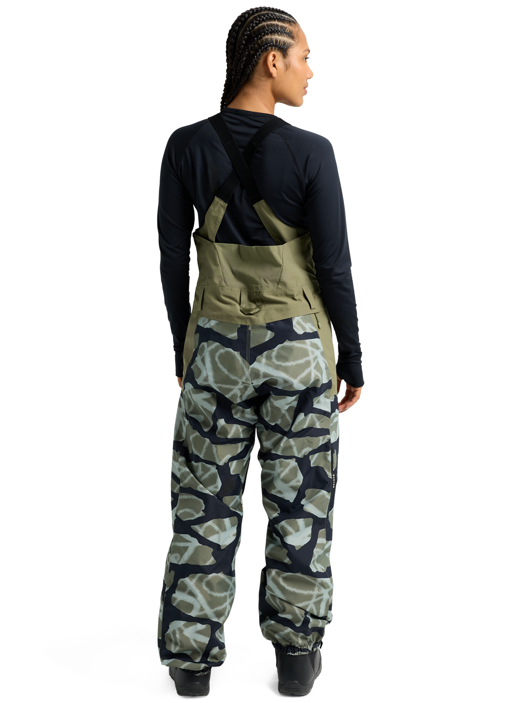 Product image of Women's Burton Reserve 2L Bib Pants[Variant:Graffiti Camo / Forest Moss]