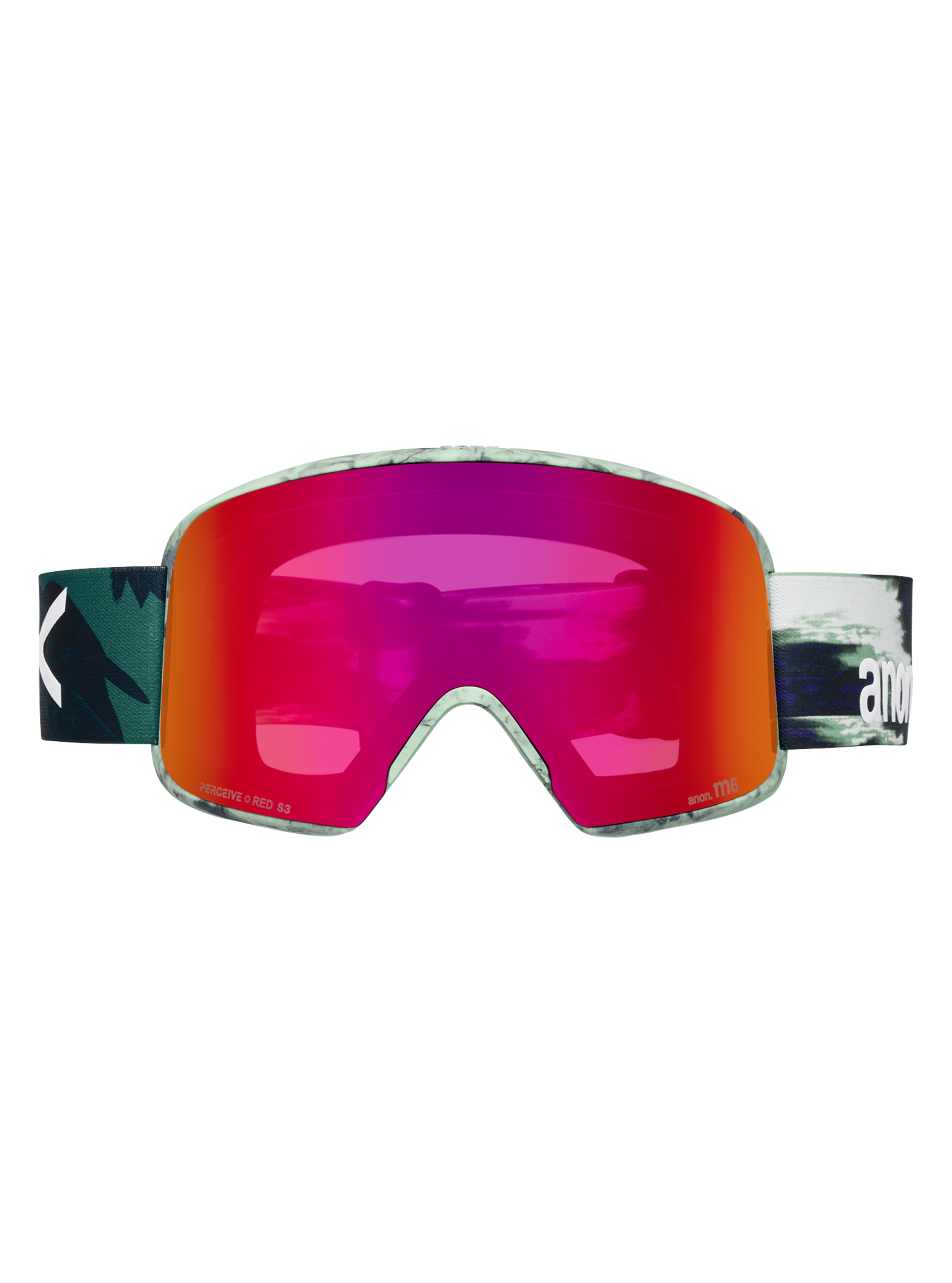 Product image of Anon M6 Goggles[Variant:Frame: Family Tree, Lens: Perceive Sunny Red (14% / S3), Spare Lens: Perceive Cloudy Burst (59% / S1)]