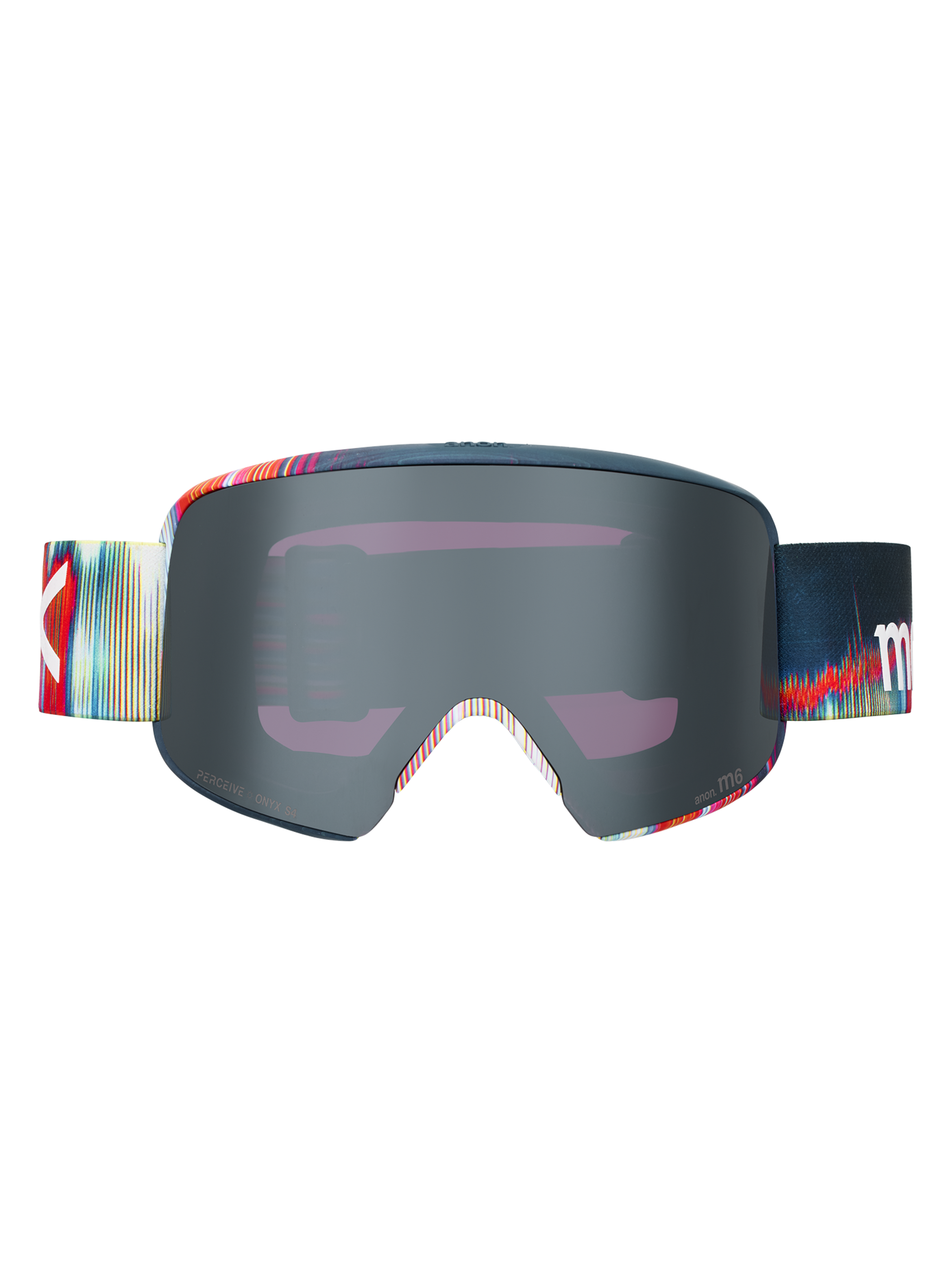 Product image of Anon M6 Goggles[Variant:Frame: Glitch Lines, Lens: Perceive Sunny Onyx (6% / S4), Spare Lens: Perceive Variable Violet (34% / S2)]