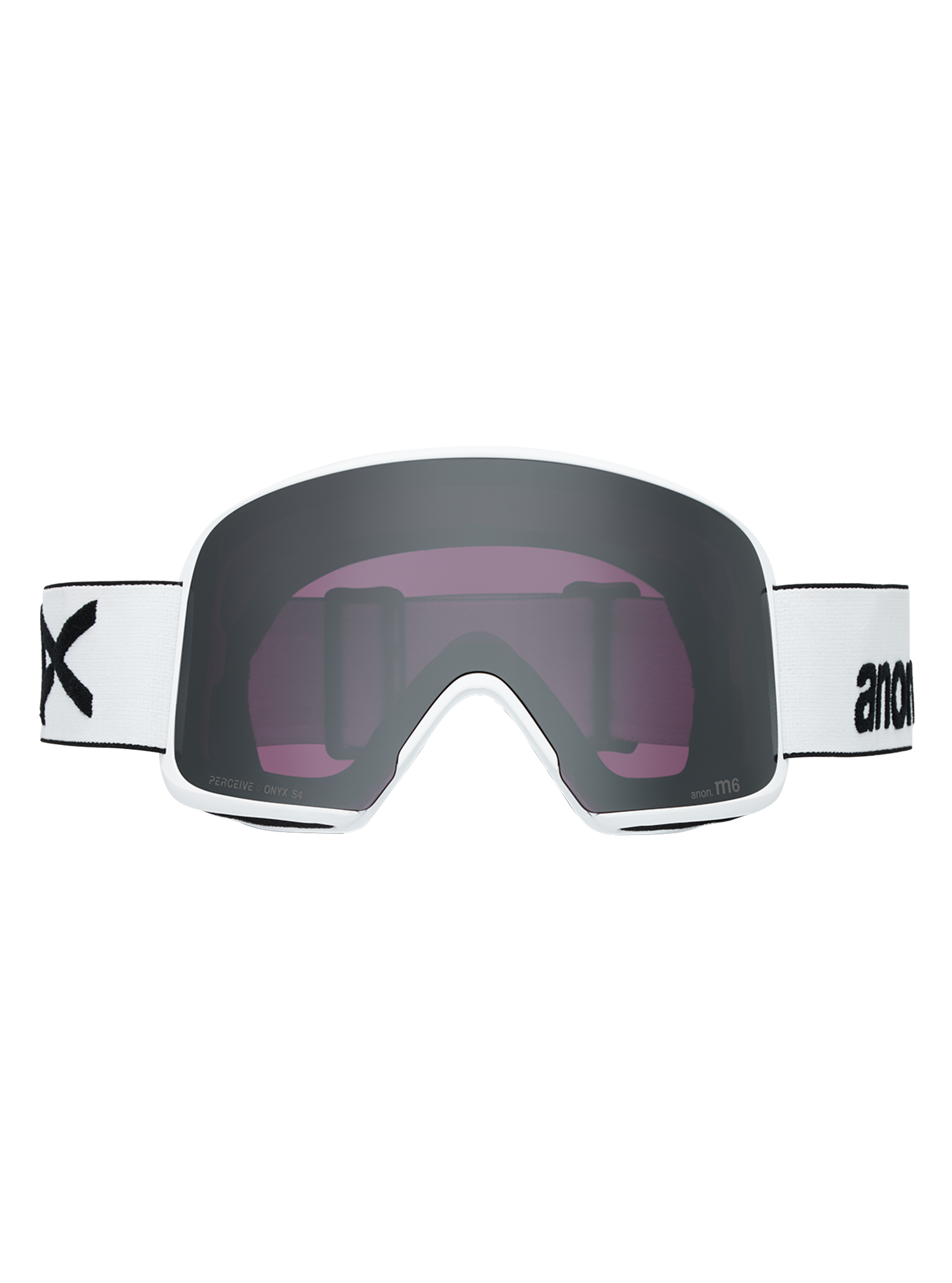 Product image of Anon M6 Goggles[Variant:Frame: White, Lens: Perceive Sunny Onyx (6% / S4), Spare Lens: Perceive Variable Violet (34% / S2)]
