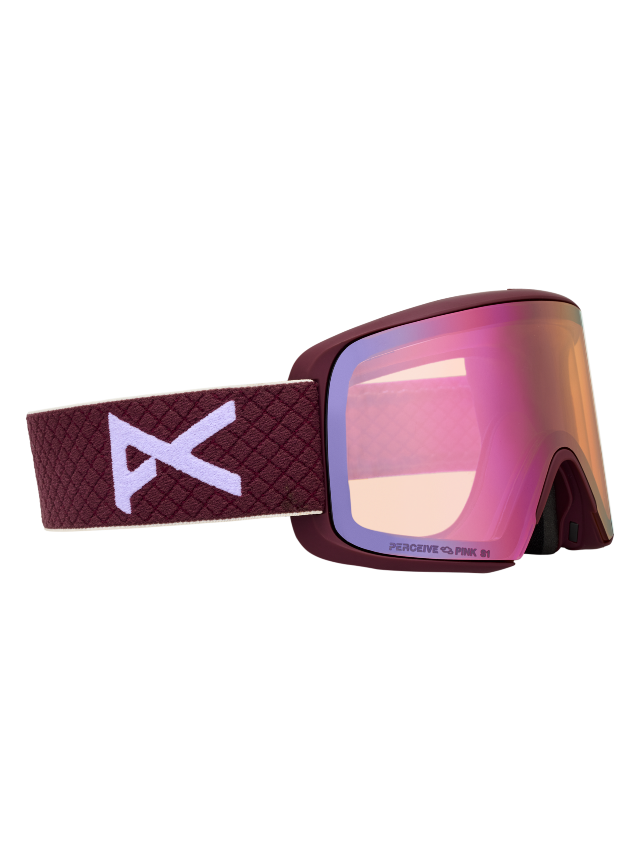Product image of Anon M6S Goggles[Variant:Frame: Deep Cherry, Lens: Perceive Cloudy Pink (53% / S1), Spare Lens: Perceive Variable Blue (21% / S2)]