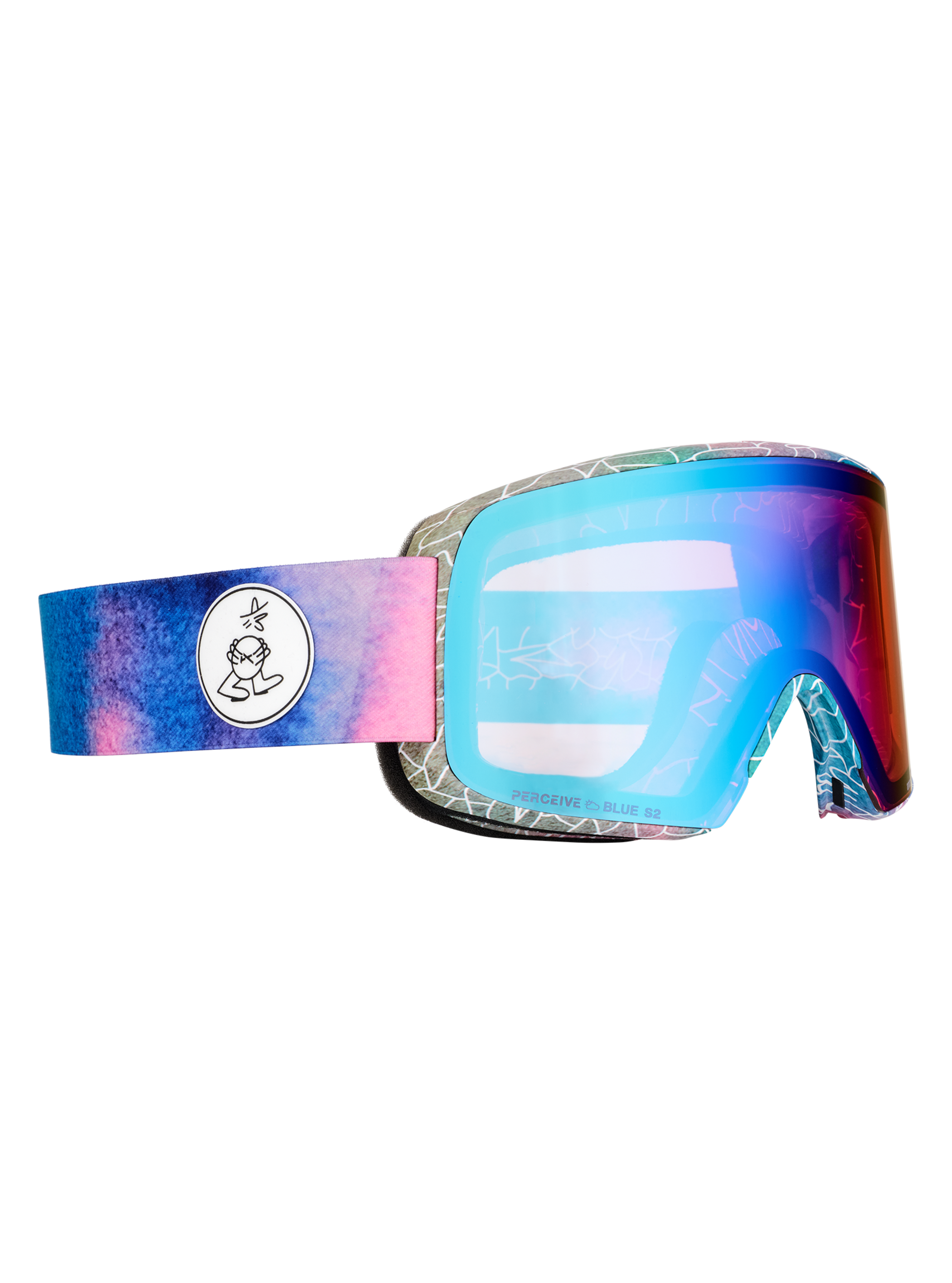 Product image of Anon M6S Goggles + Bonus Lens + MFI® Face Mask[Variant:Frame: LB Watercolor, Lens: Perceive Variable Blue (21% / S2), Spare Lens: Perceive Cloudy Pink (53% / S1)]