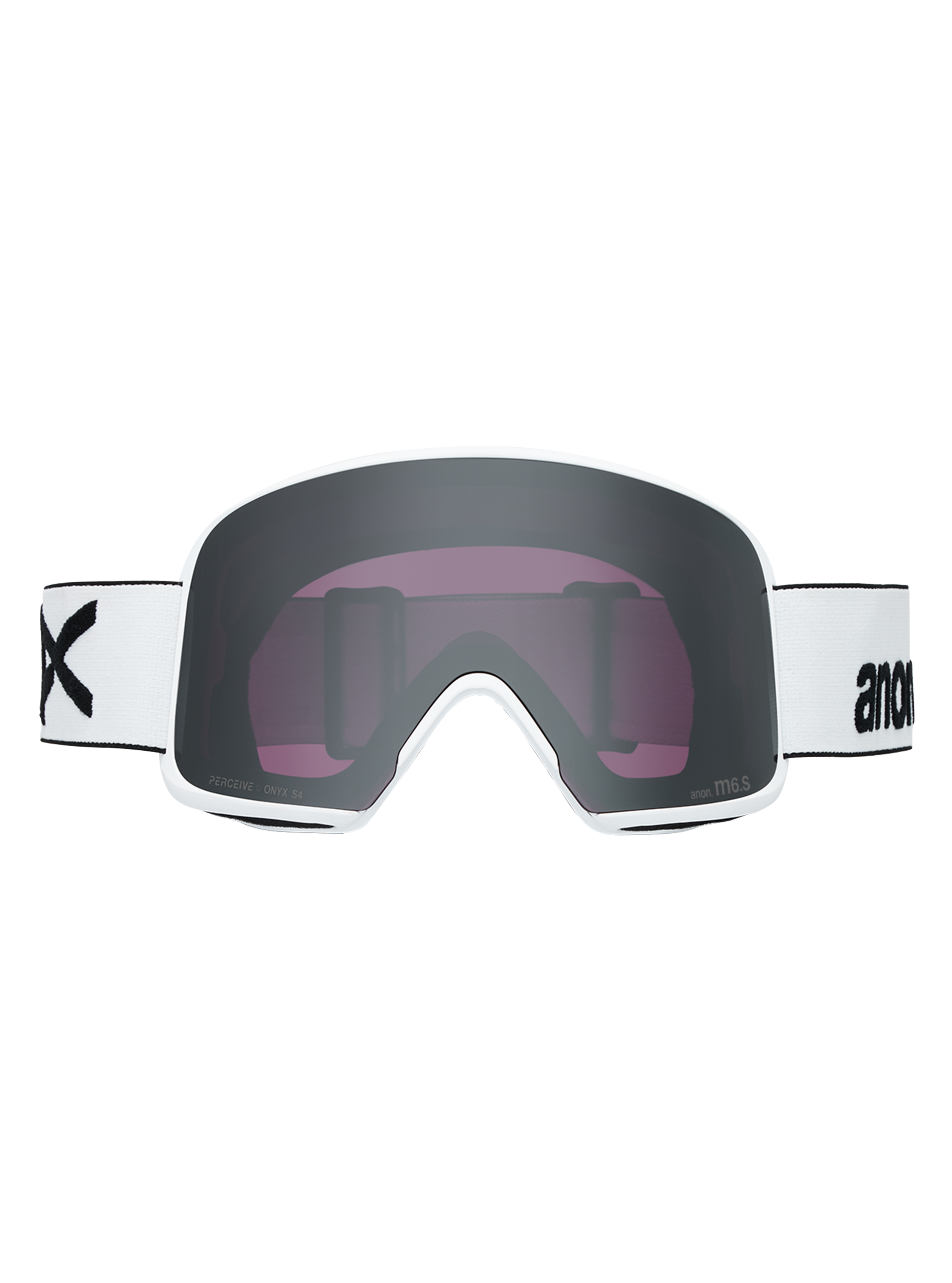 Product image of Anon M6S Goggles[Variant:Frame: White, Lens: Perceive Sunny Onyx (6% / S4), Spare Lens: Perceive Variable Violet (34% / S2)]