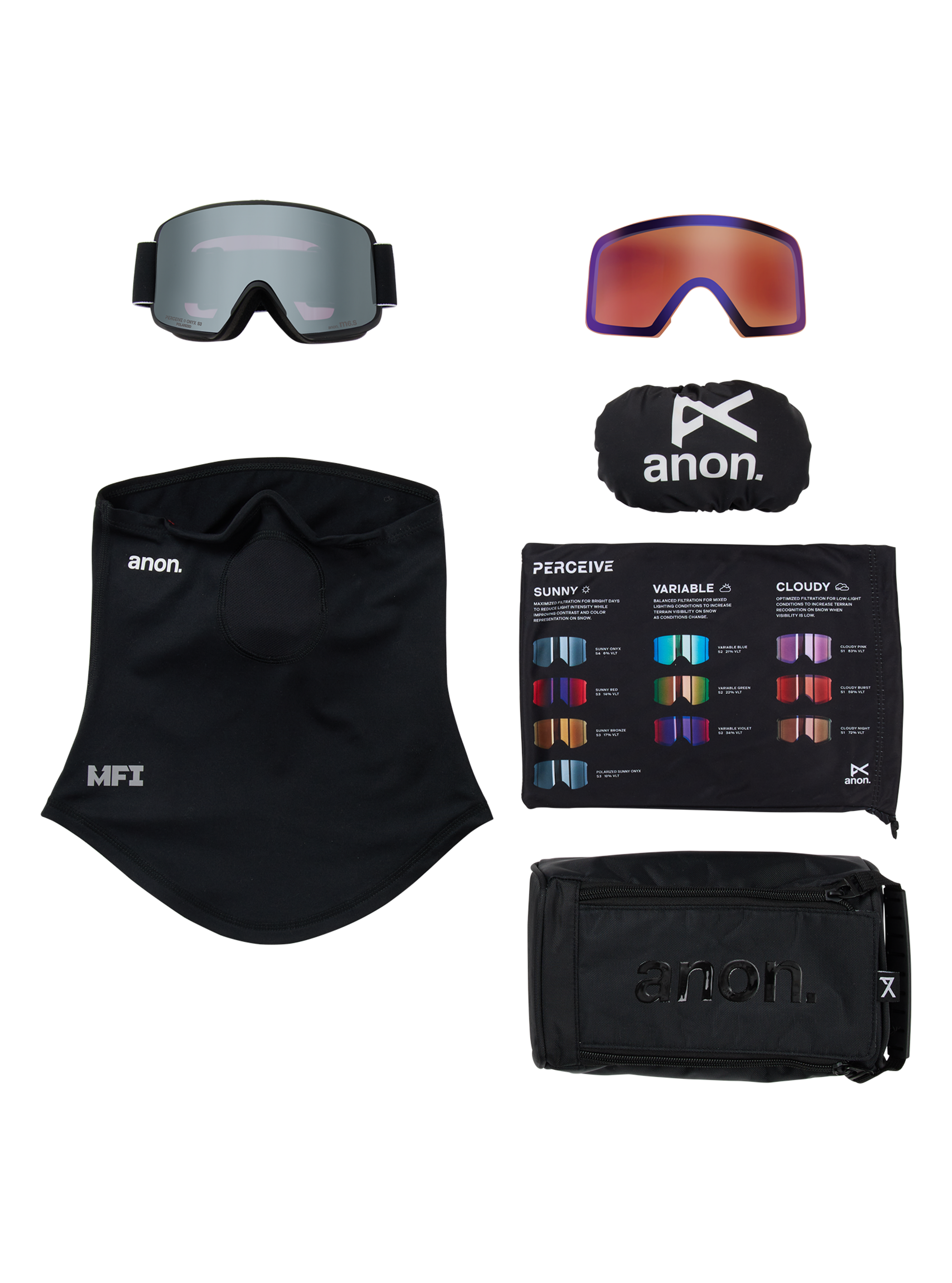 Lunettes M6S d’Anon + lentille Perceive polarisée + cagoule MFI®