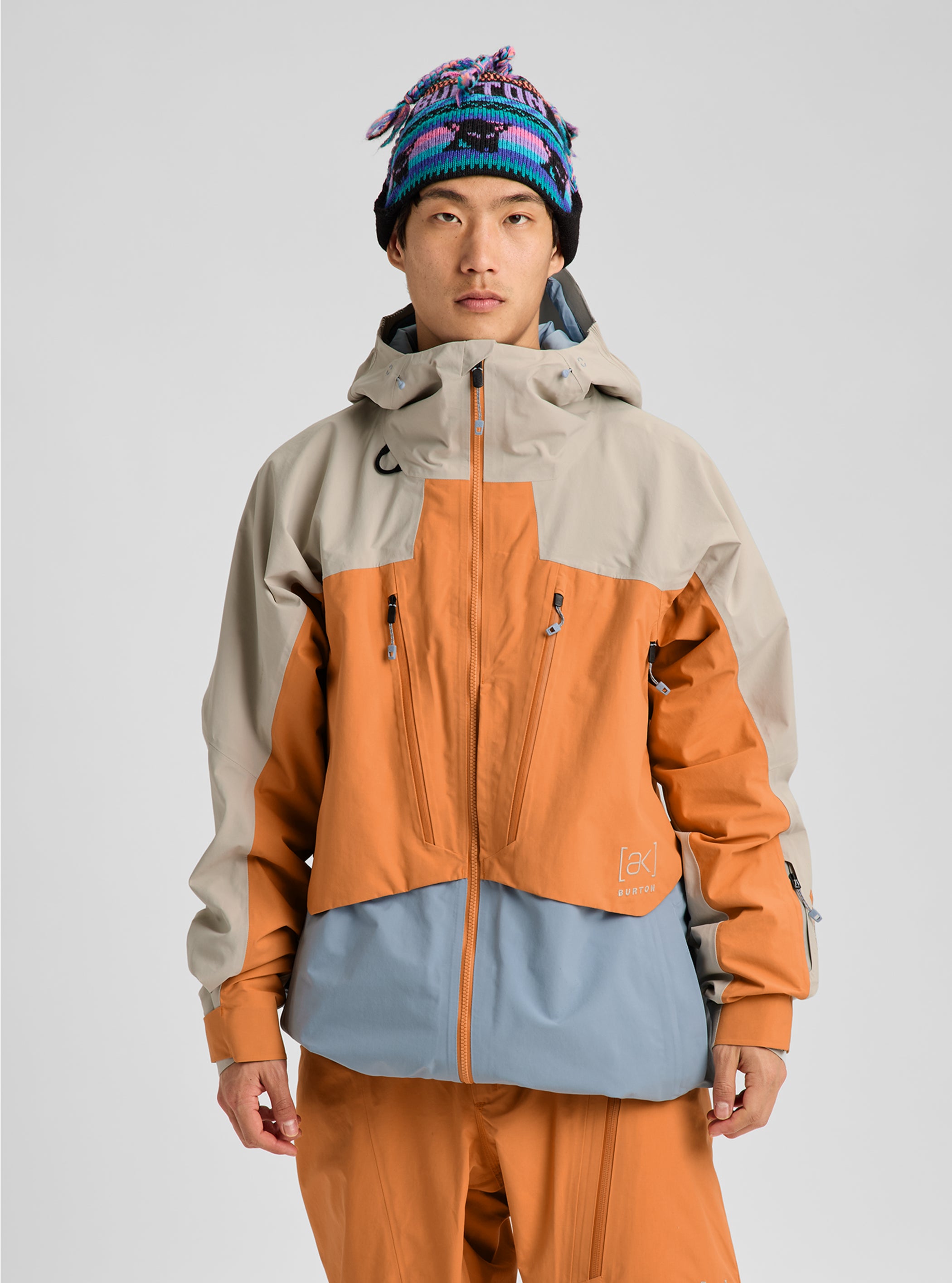Product image of Men's Burton [ak] Swash Synthetic Insulated GORE-TEX 2L Jacket[Variant:Chinchilla Gray / Goldfish Orange / Airstream Blue]
