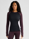 Product image of Women's Burton Synthetic Midweight Base Layer Crew[Variant:True Black / Bear Hug Brown / Moondust Purple]