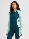 Product image of Women's Burton Synthetic Midweight Base Layer Crew[Variant:Atlantic Teal / Spring Frost]