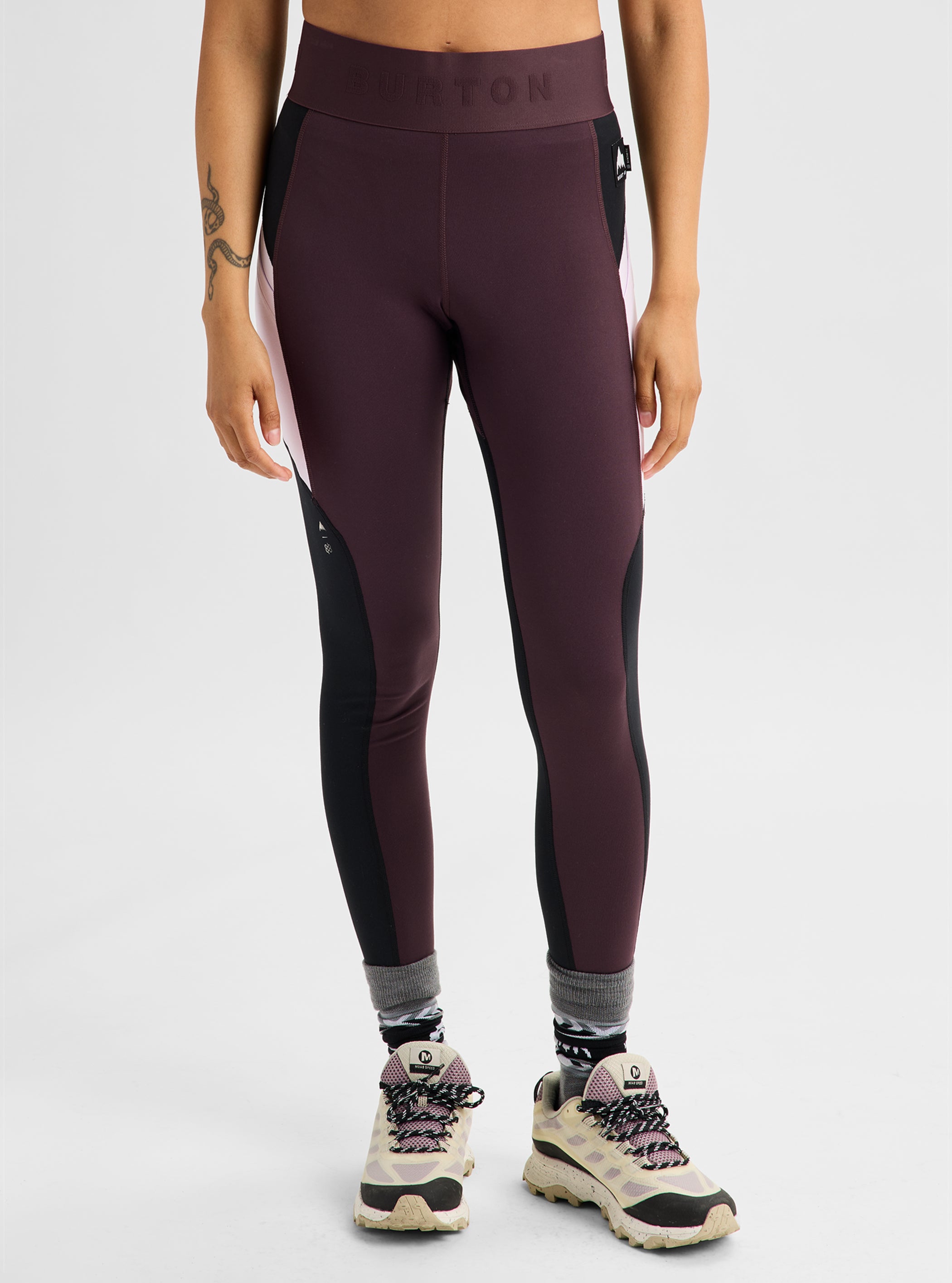 Product image of Women's Burton Synthetic Midweight Base Layer Pants[Variant:True Black / Bear Hug Brown / Moondust Purple]