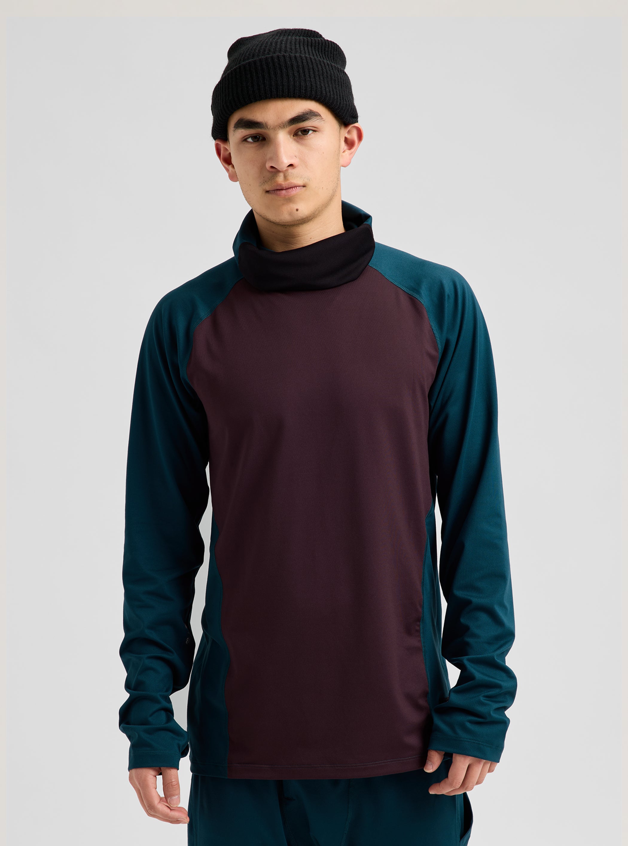Product image of Men's Burton Synthetic Midweight Base Layer Long Neck[Variant:Bear Hug Brown / Atlantic Teal]