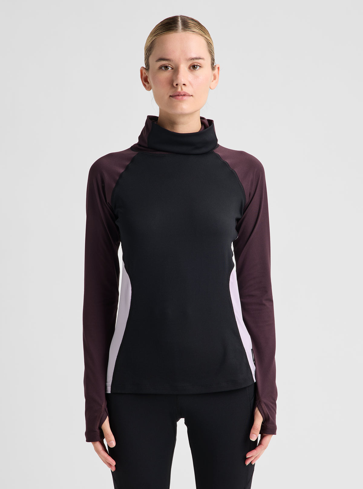 Product image of Women's Burton Synthetic Midweight Base Layer Long Neck[Variant:True Black / Bear Hug Brown / Moondust Purple]