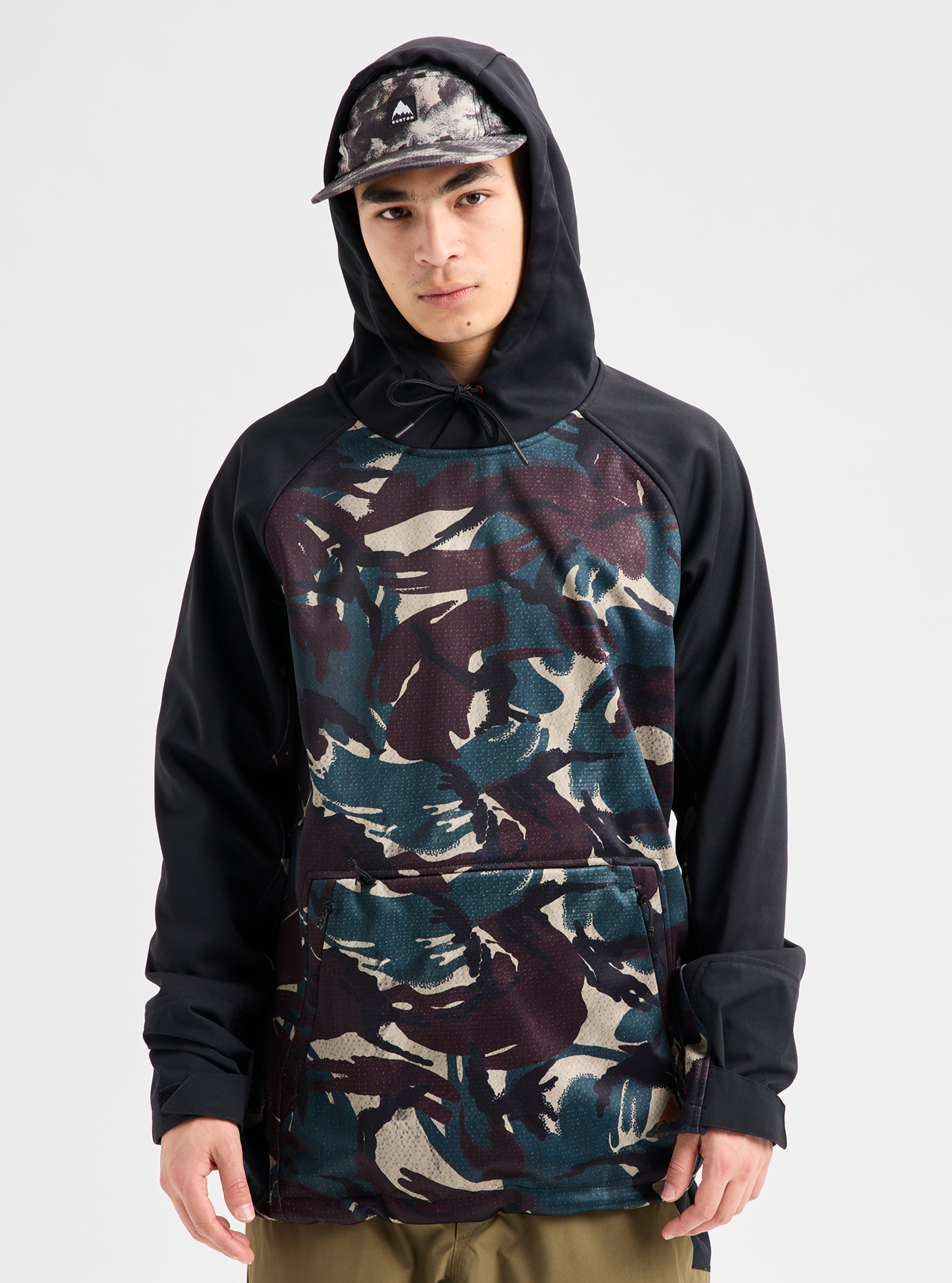 Product image of Burton Crown Weatherproof Riding Pullover Hoodie[Variant:Seersucker / True Black]