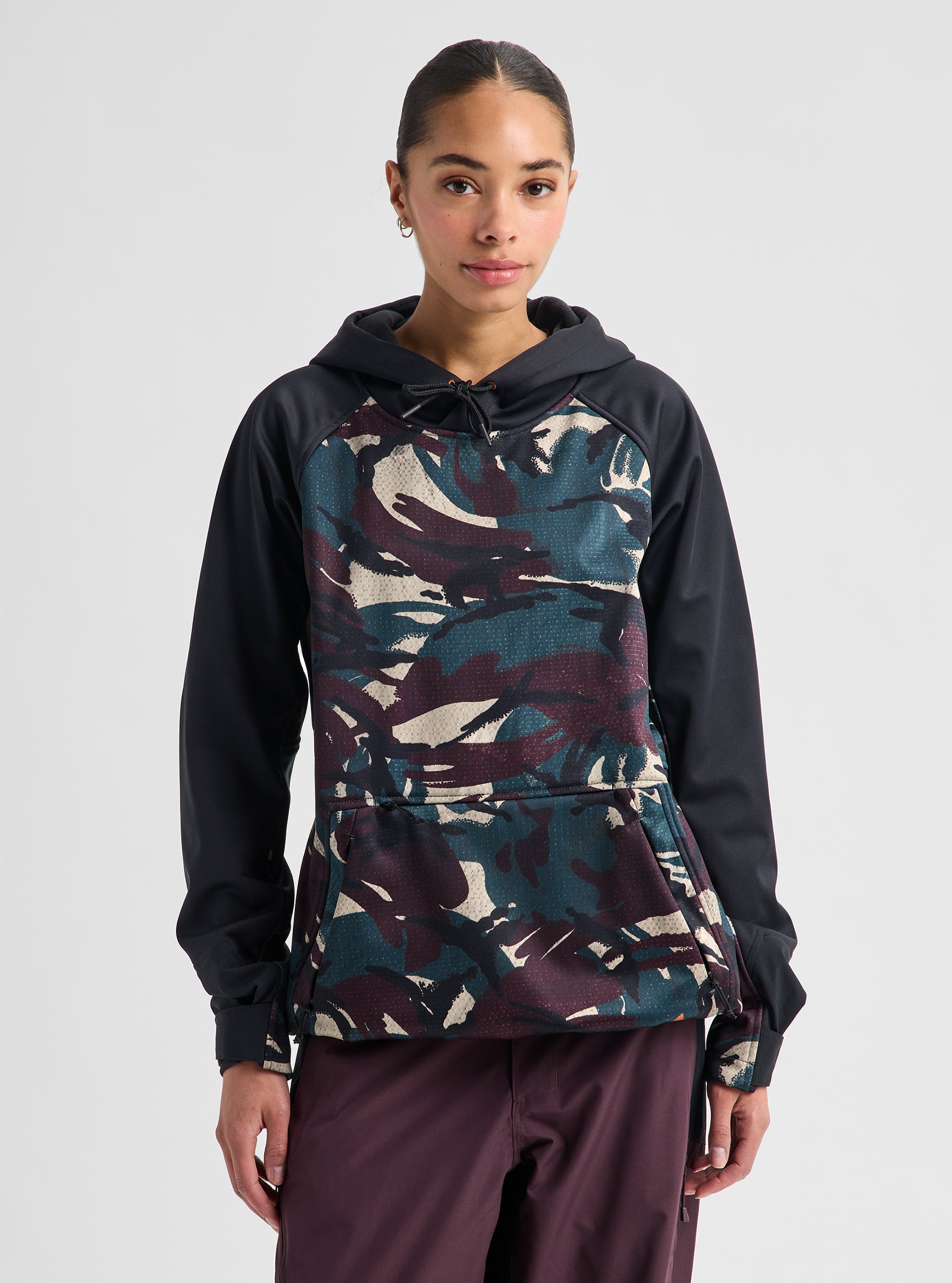Product image of Burton Crown Weatherproof Riding Pullover Hoodie[Variant:Seersucker / True Black]