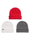 Product image of Burton DND Beanie (3 Pack)[Variant:Gray Cloud / Gotham Gray / Geranium Red]
