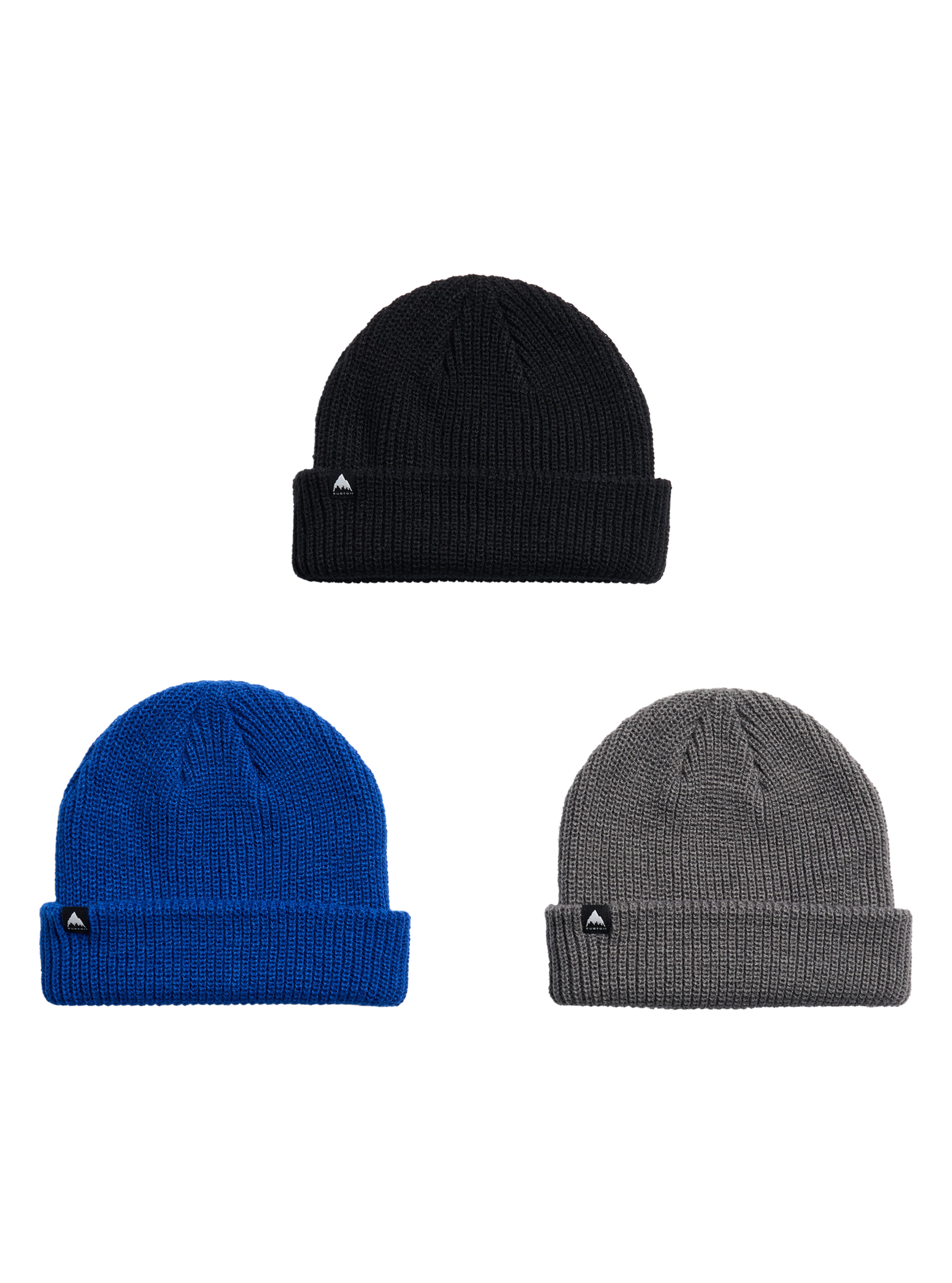 Product image of Kids' Burton DND Beanie (3 Pack)[Variant:True Black / Gotham Gray / Twilight Blue]