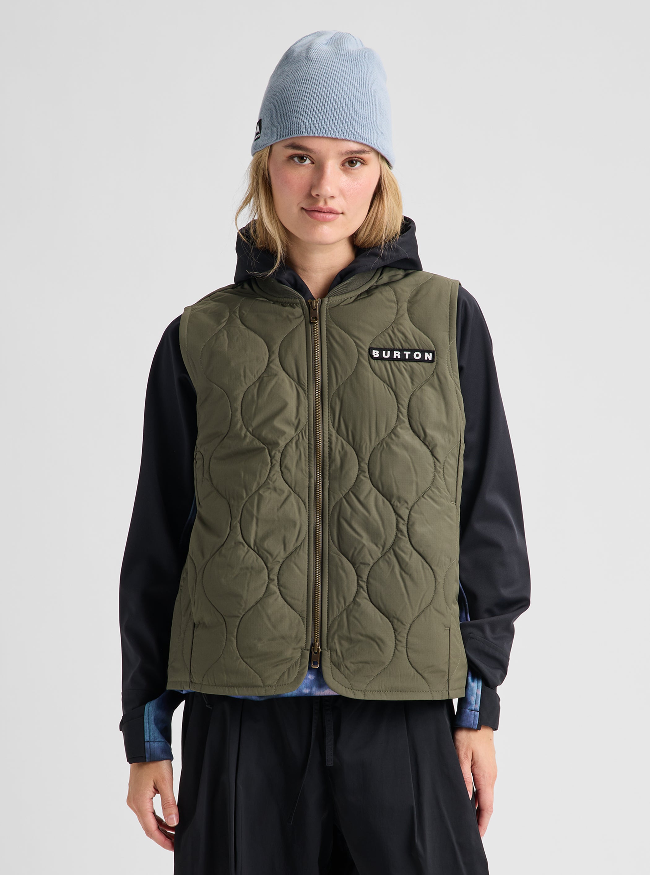Product image of Women's Burton Quilted Synthetic Puffer Vest [Variant:Dried Moss]