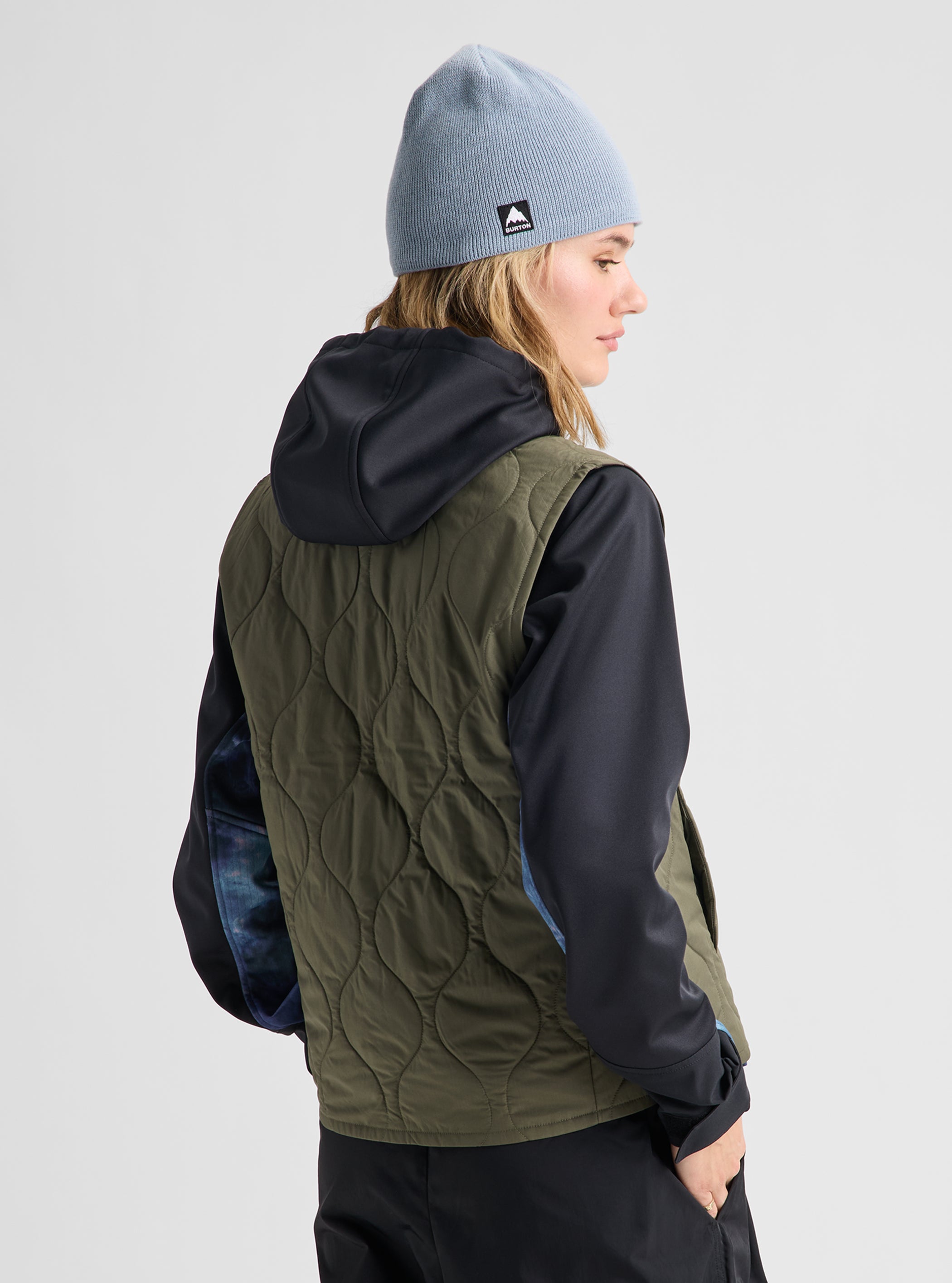 Product image of Women's Burton Quilted Synthetic Puffer Vest [Variant:Dried Moss]