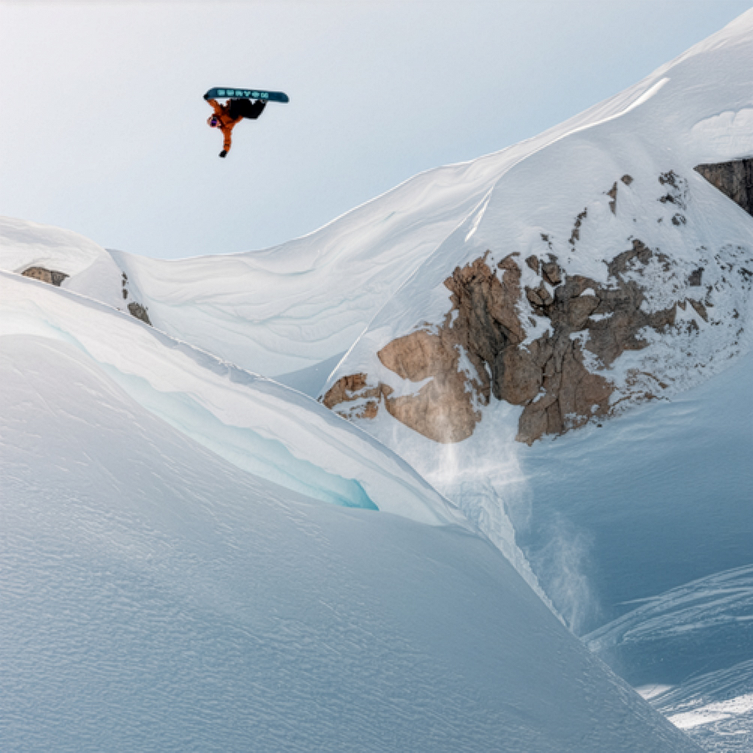 Snowboarder freestyle riding
