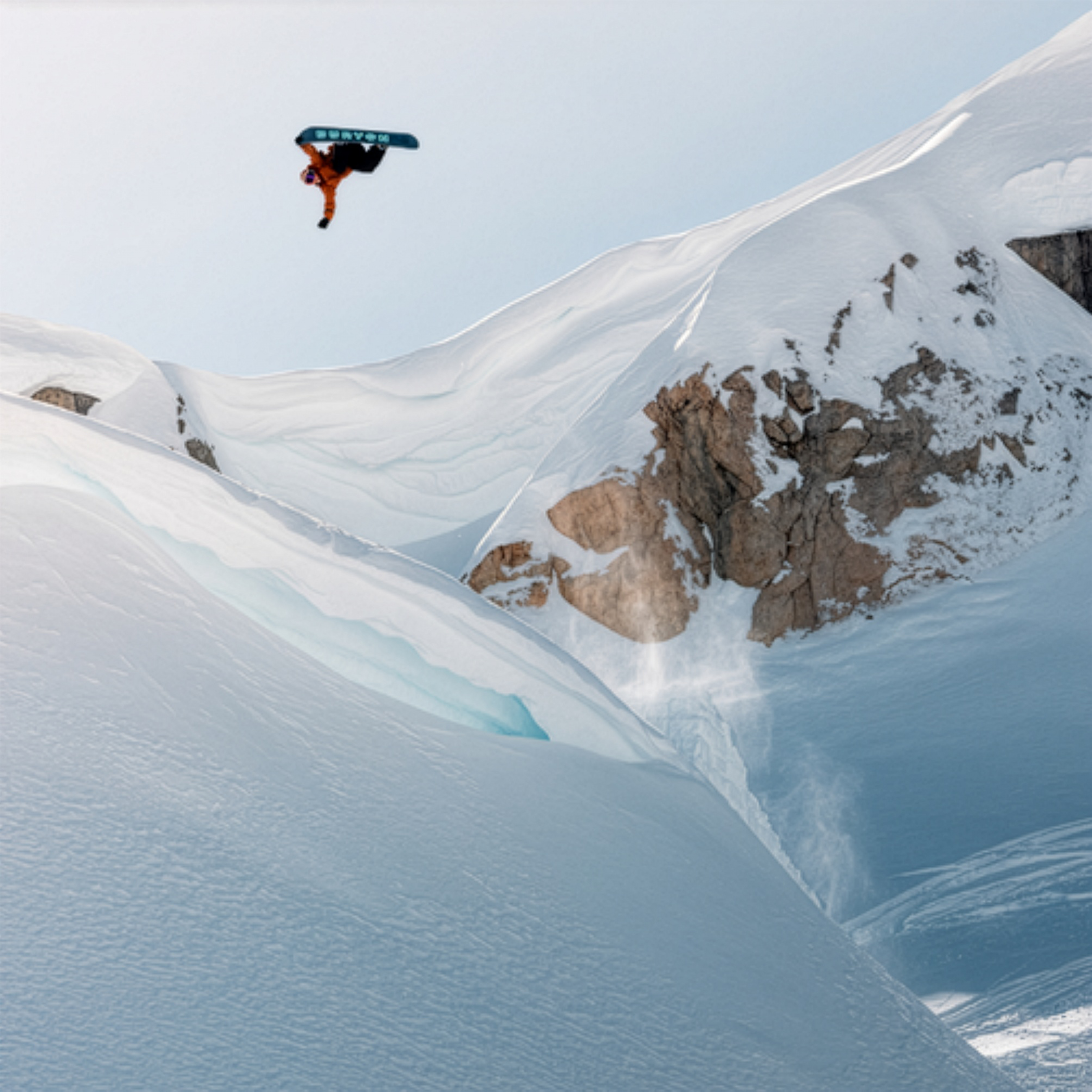 Snowboarder freestyle riding