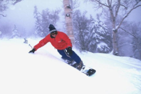 riding in early Burton Outerwear