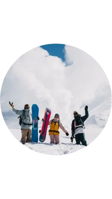 Snowboarders in Japan