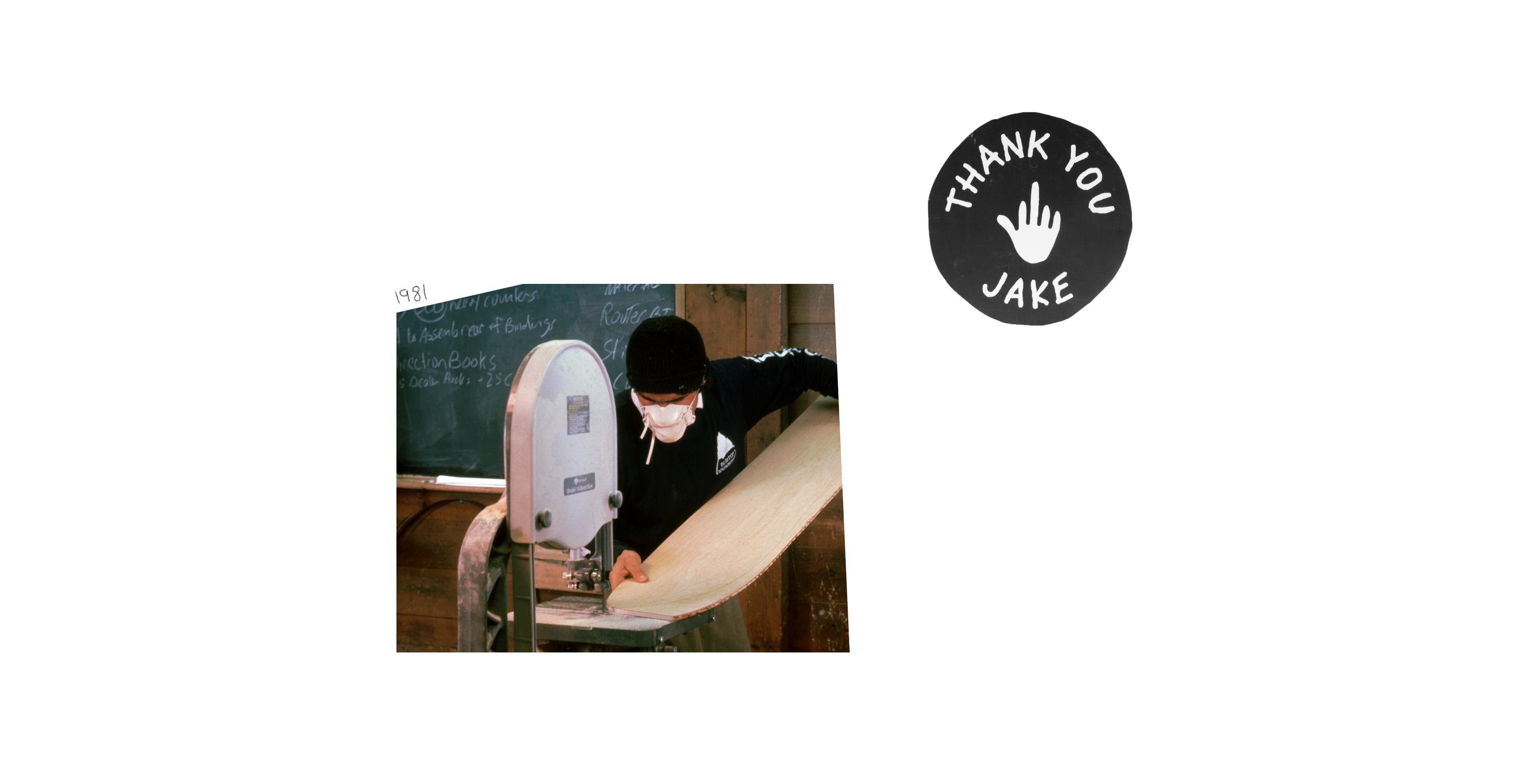 Jake Burton Carpenter shapes a snowboard in 1981