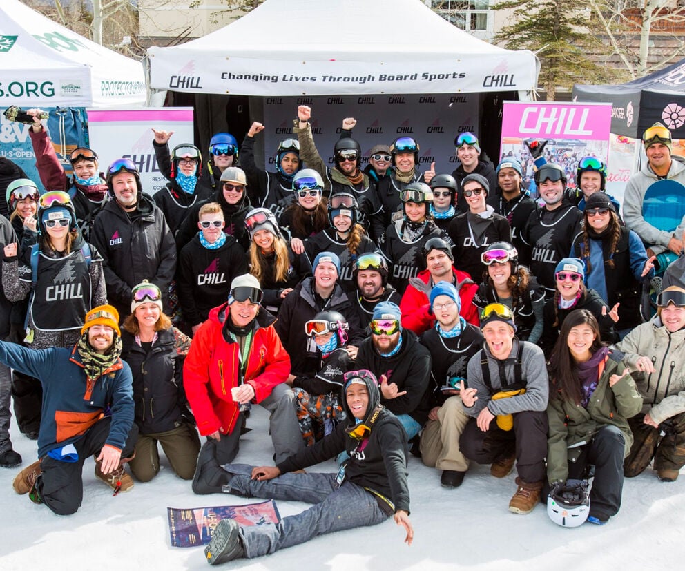Chill group photo with Jake Burton Carpenter
