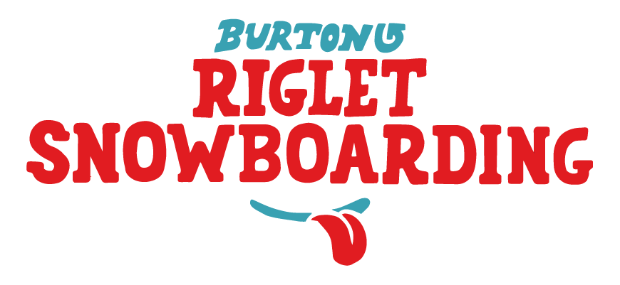 Burton Riglet Snowboarding logo with red and blue text
