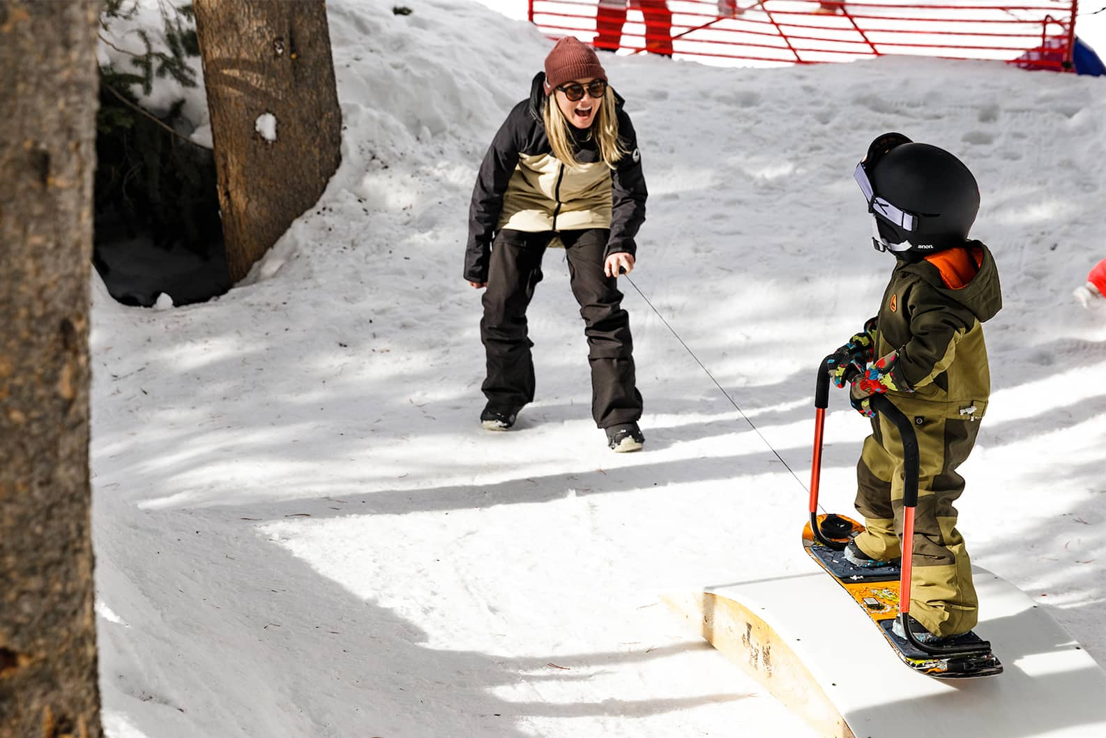 Learning to Snowboard with The Handlebar from Burton