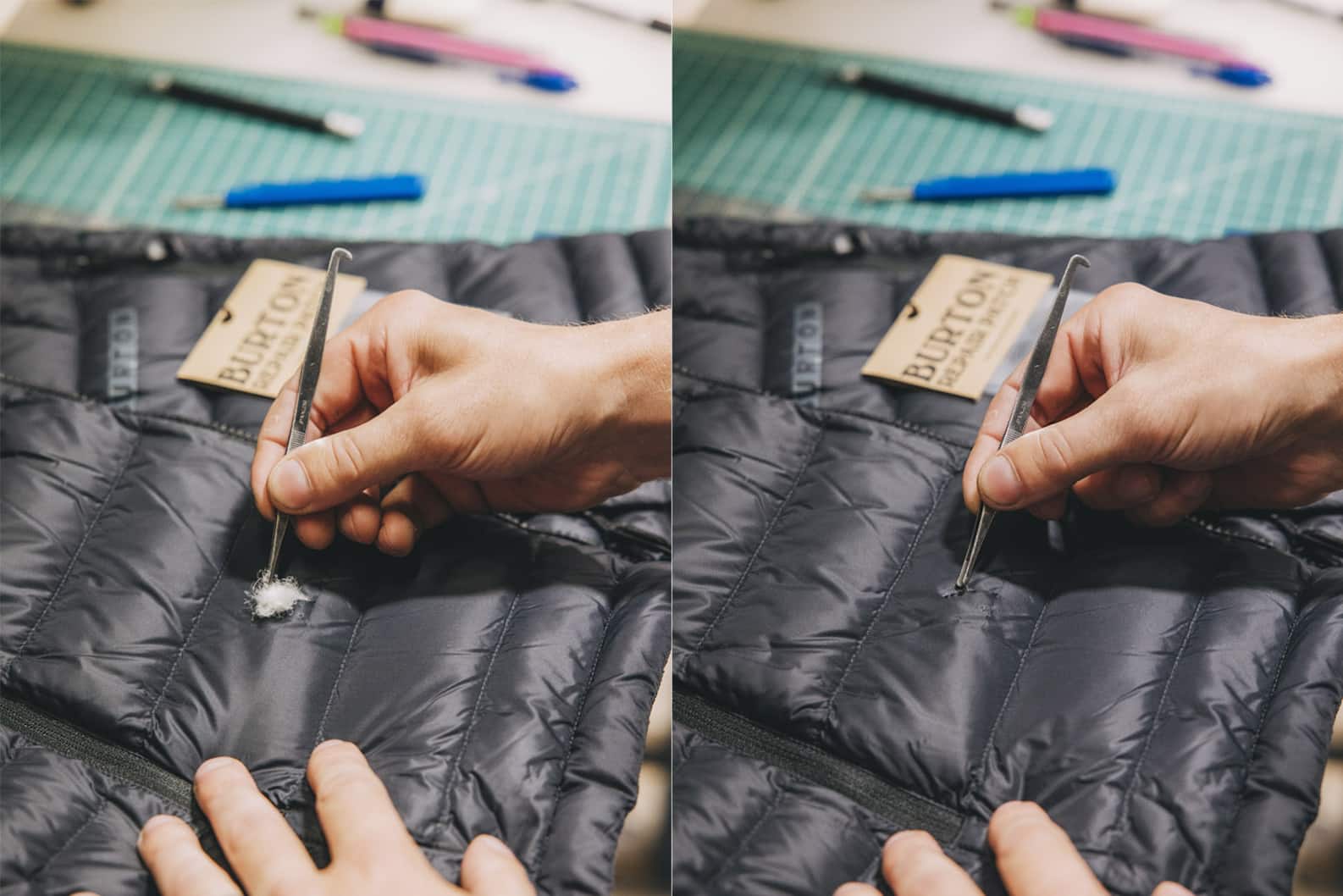 Got a hole in a puffer jacket? Here is how to easily patch it up