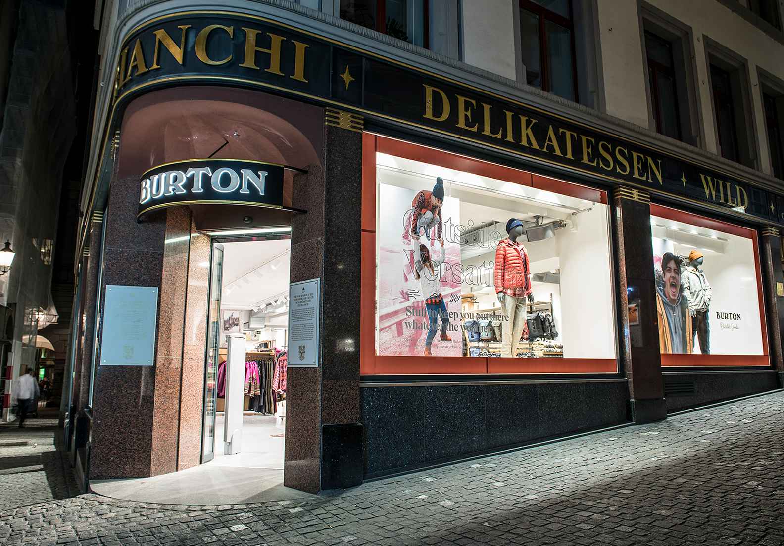 Burton flaggskeppsbutik – Zürich butiksfasad