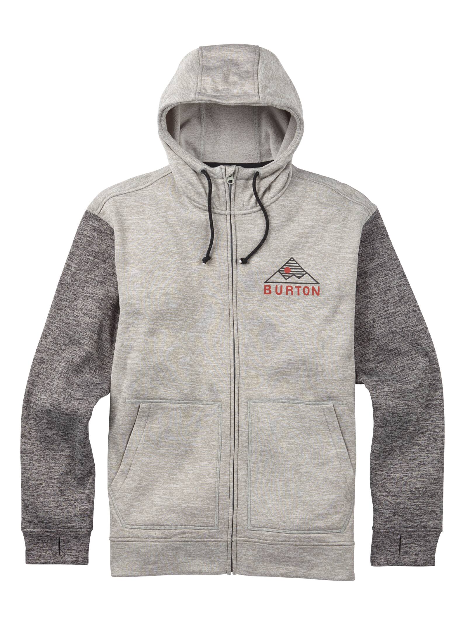 Burton – Sweat à capuche zippé Oak homme, Monument Heather / True Black Heather, L