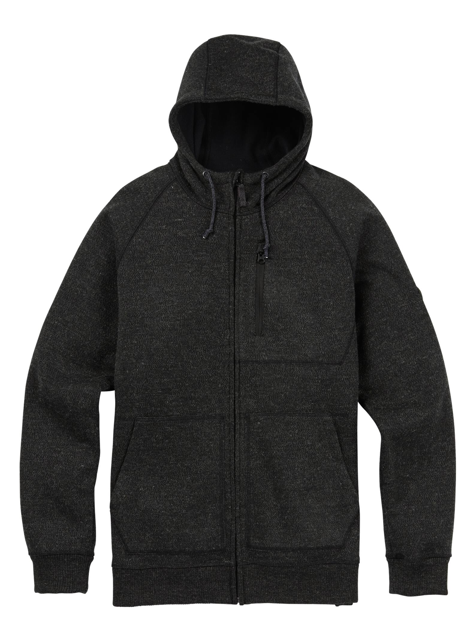 Burton – Sweat à capuche zippé et coutures collées homme, True Black Sweater, XL