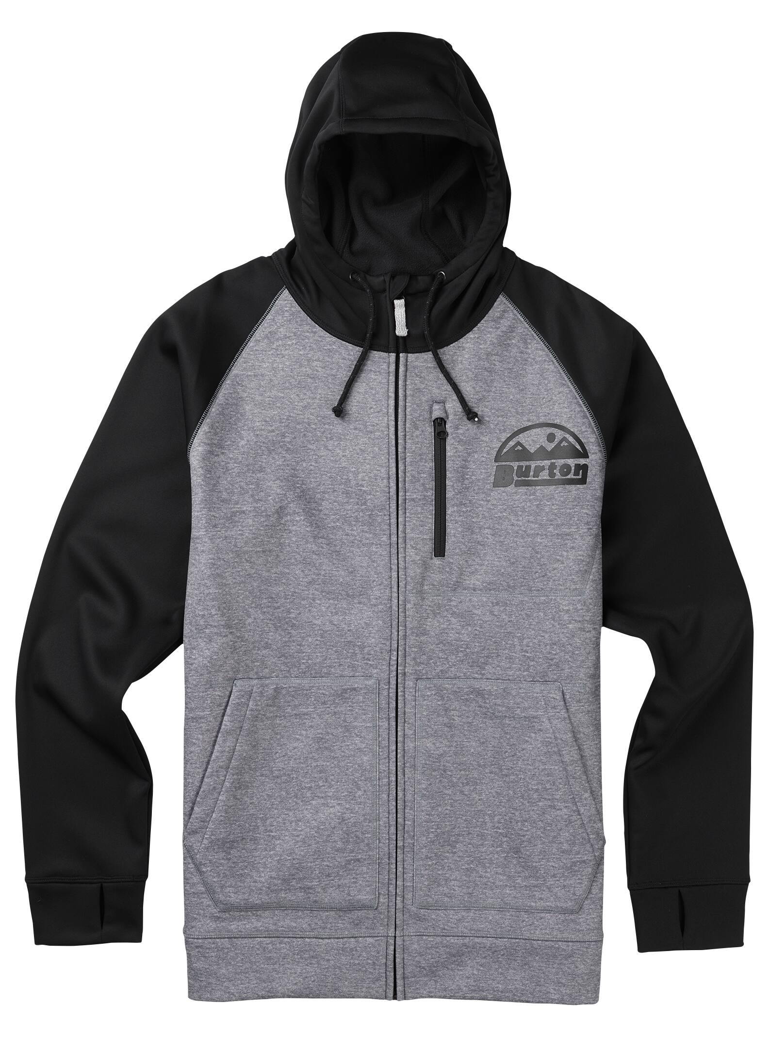 Burton – Sweat à capuche zippé et coutures collées homme, Monument Heather, L