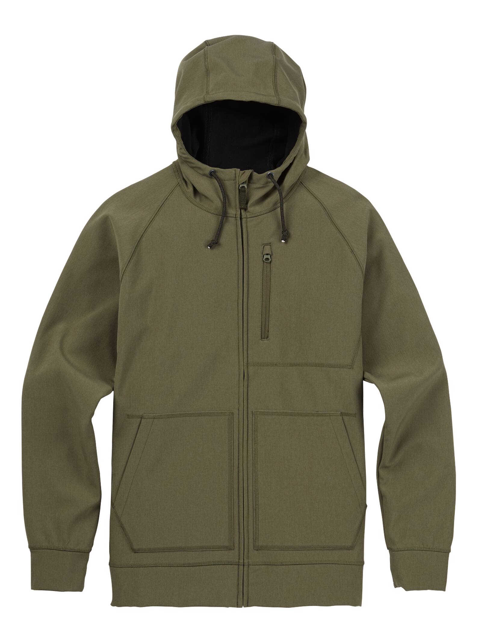 Burton – Sweat à capuche zippé et coutures collées homme, Dusty Olive Heather, L
