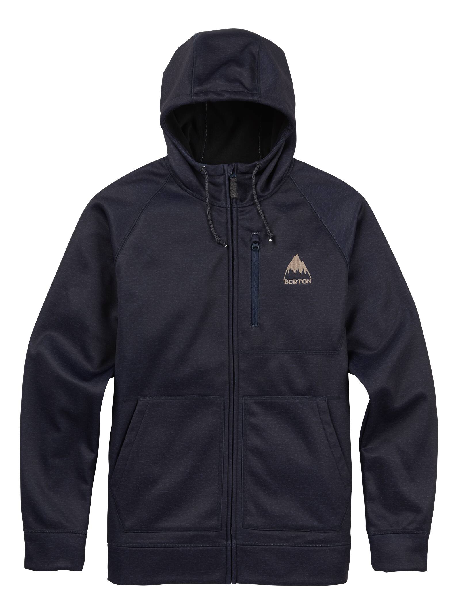 Burton – Sweat à capuche zippé et coutures collées homme, Mood Indigo Heather, M