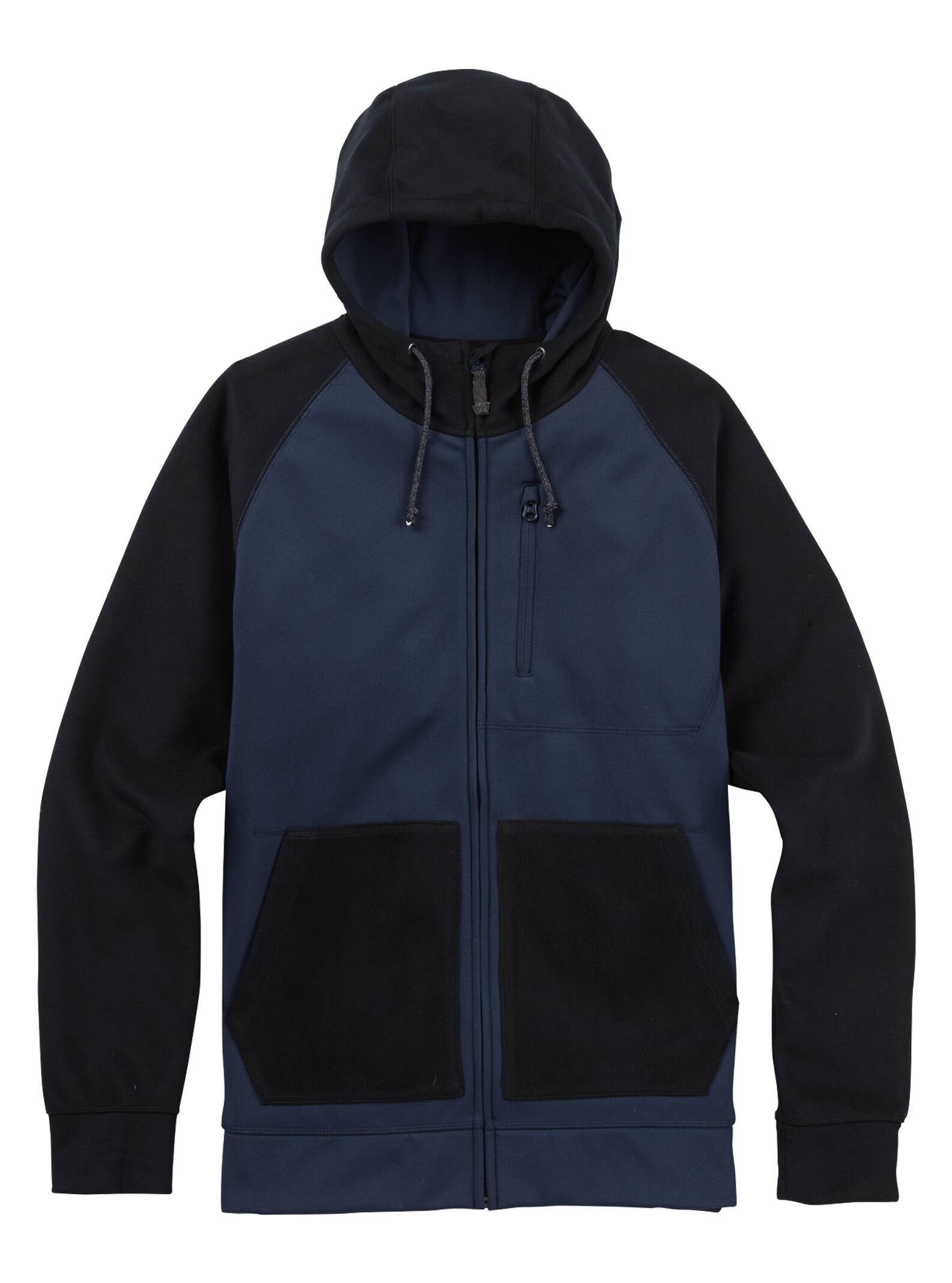 Burton – Sweat à capuche zippé et coutures collées homme, Mood Indigo Twill, L