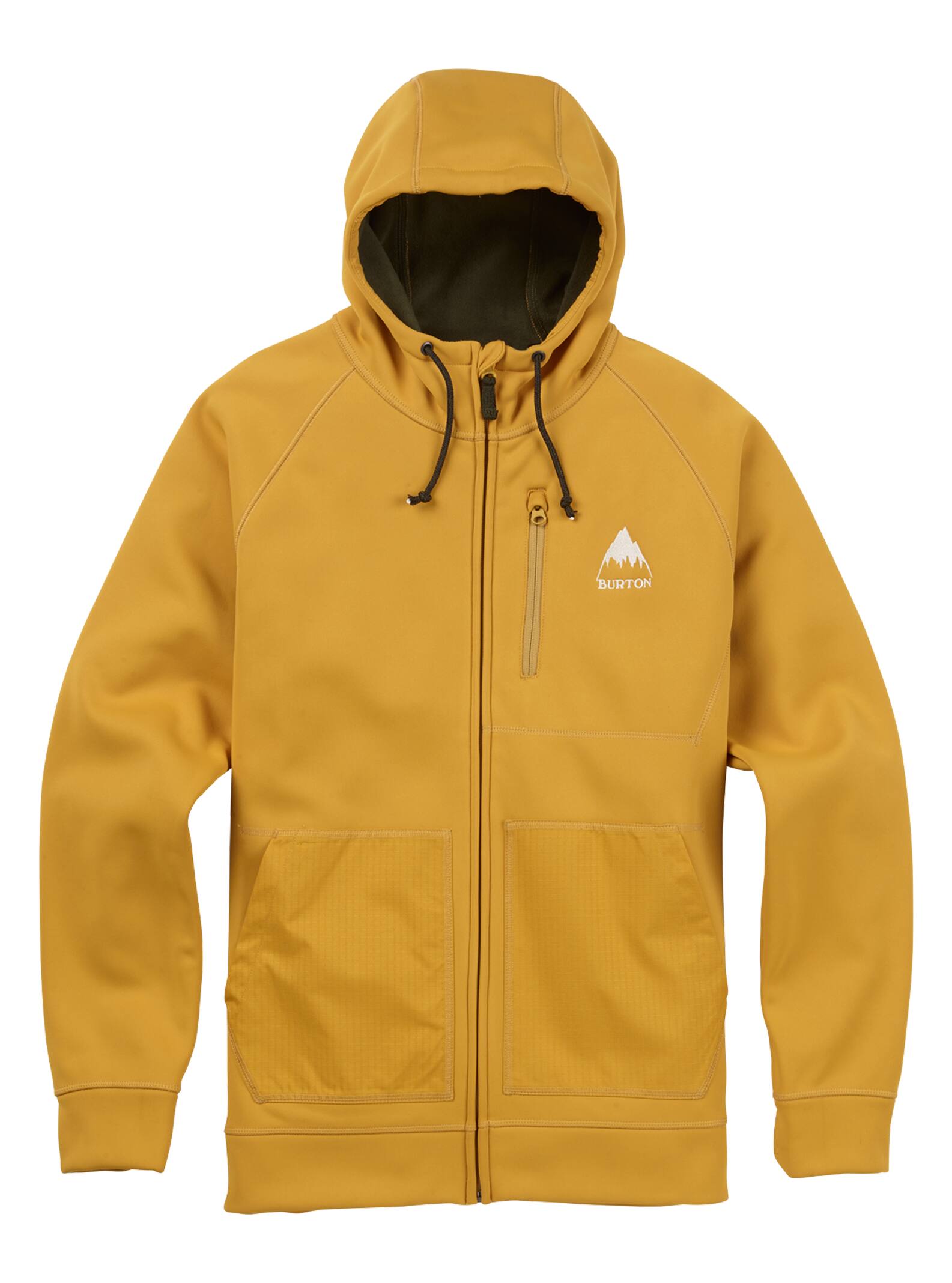 Burton – Sweat à capuche zippé et coutures collées homme, Harvest Gold, XS