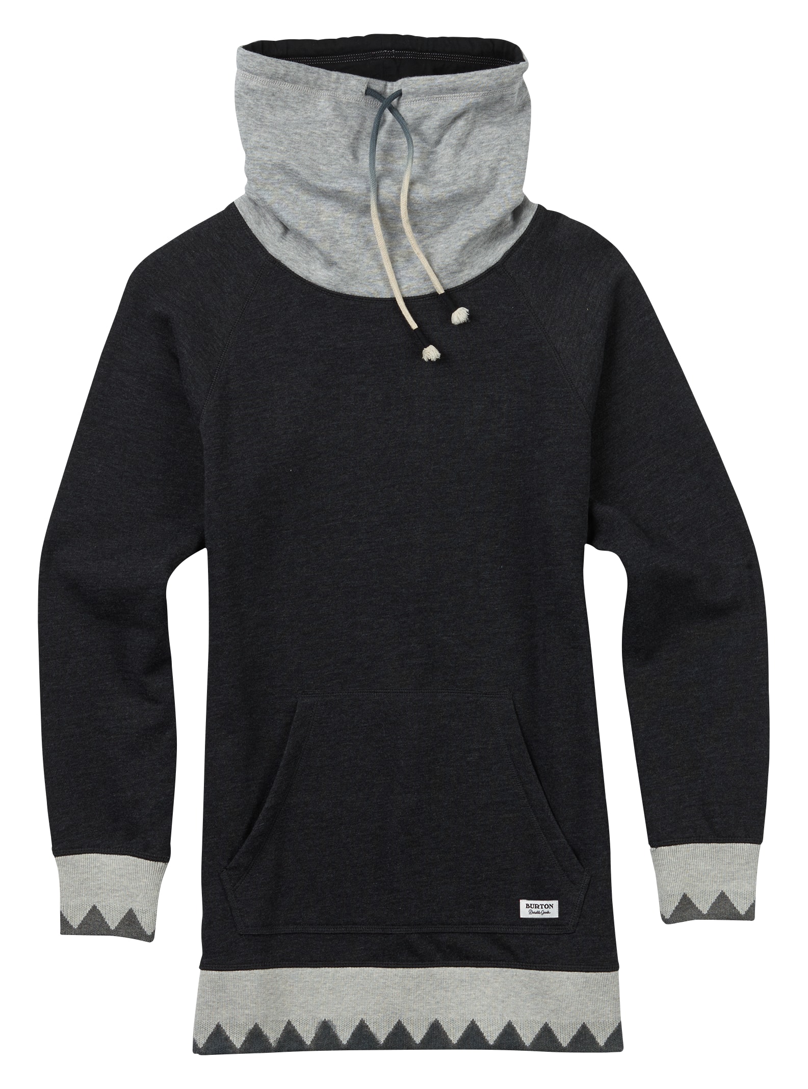 Burton Women's Fox Trot Funnel Pullover, True Black Heather, M