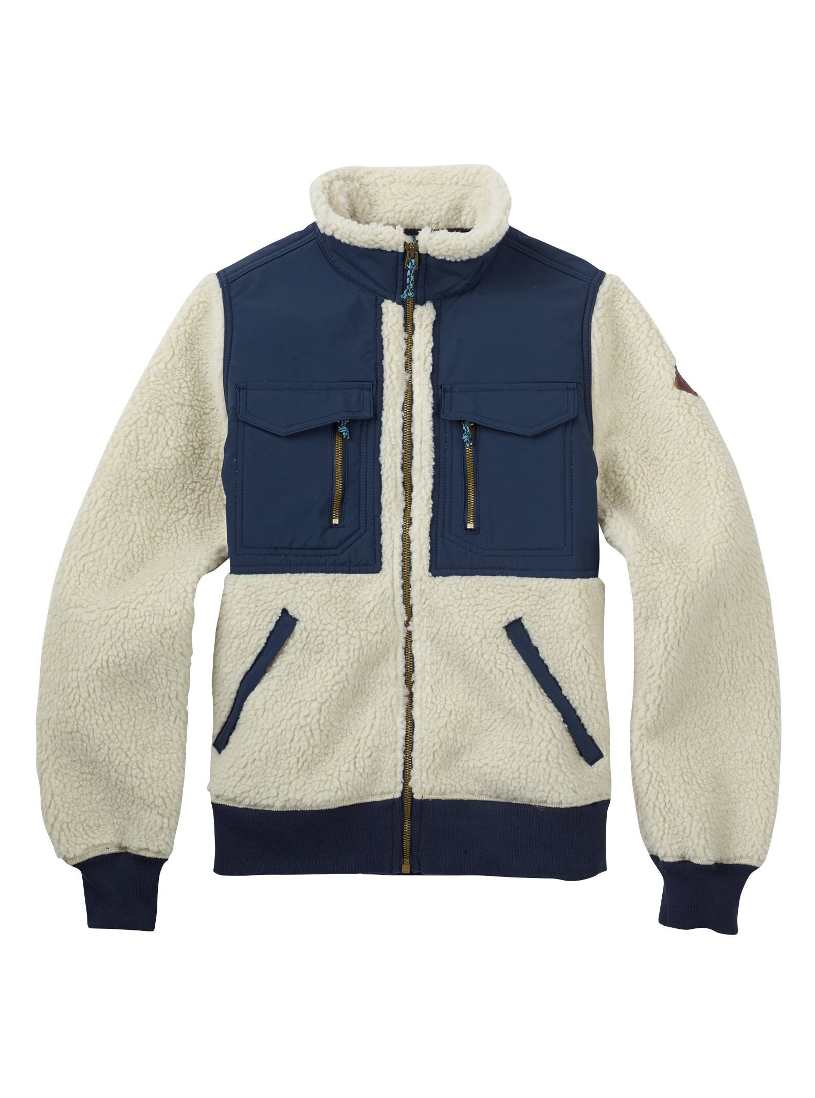 Burton – Veste en polaire zippée Bolden femme, Bone White / Mood Indigo, XS
