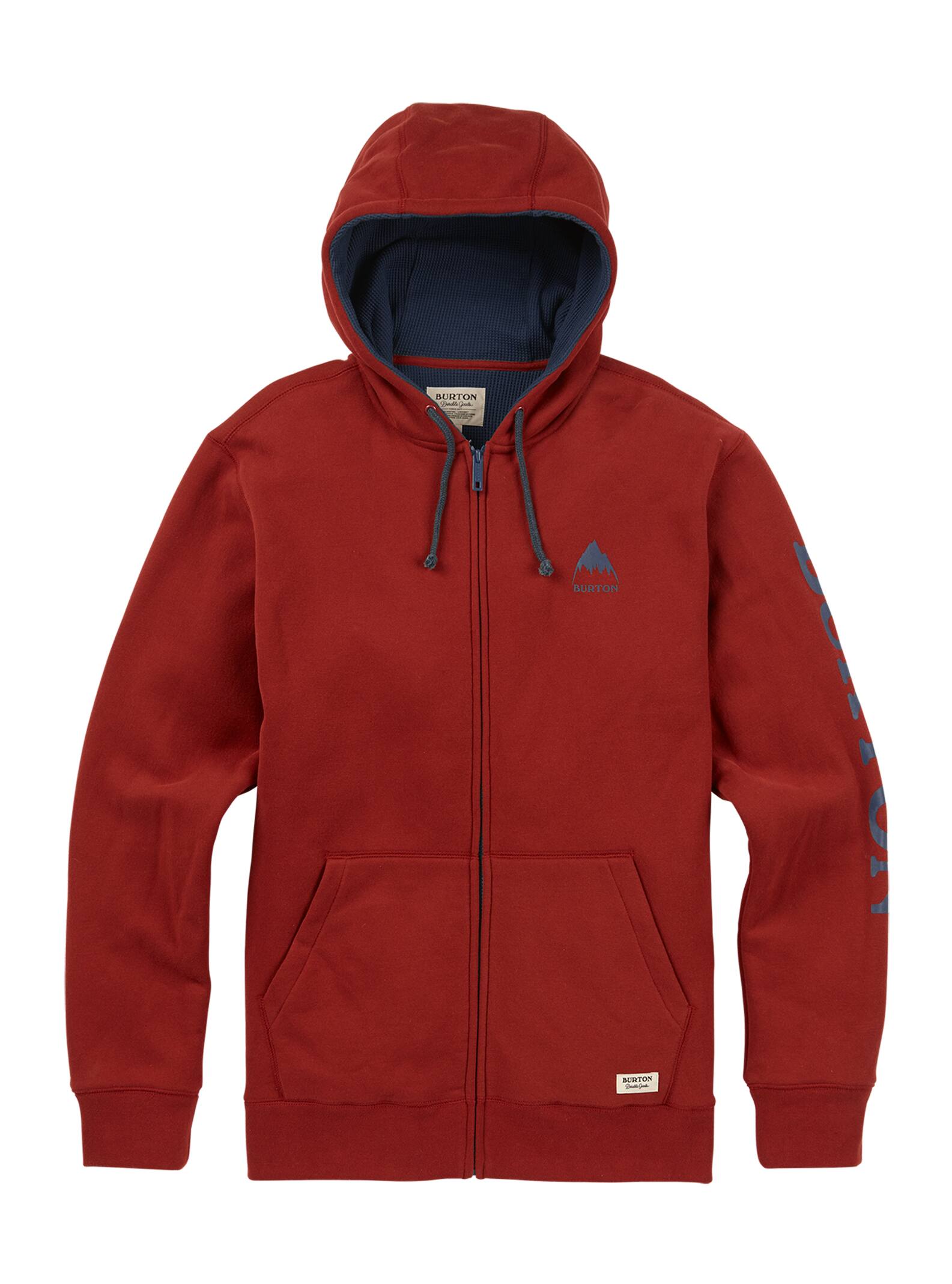 Burton – Sweat à capuche zippé Elite homme, Fired Brick, L