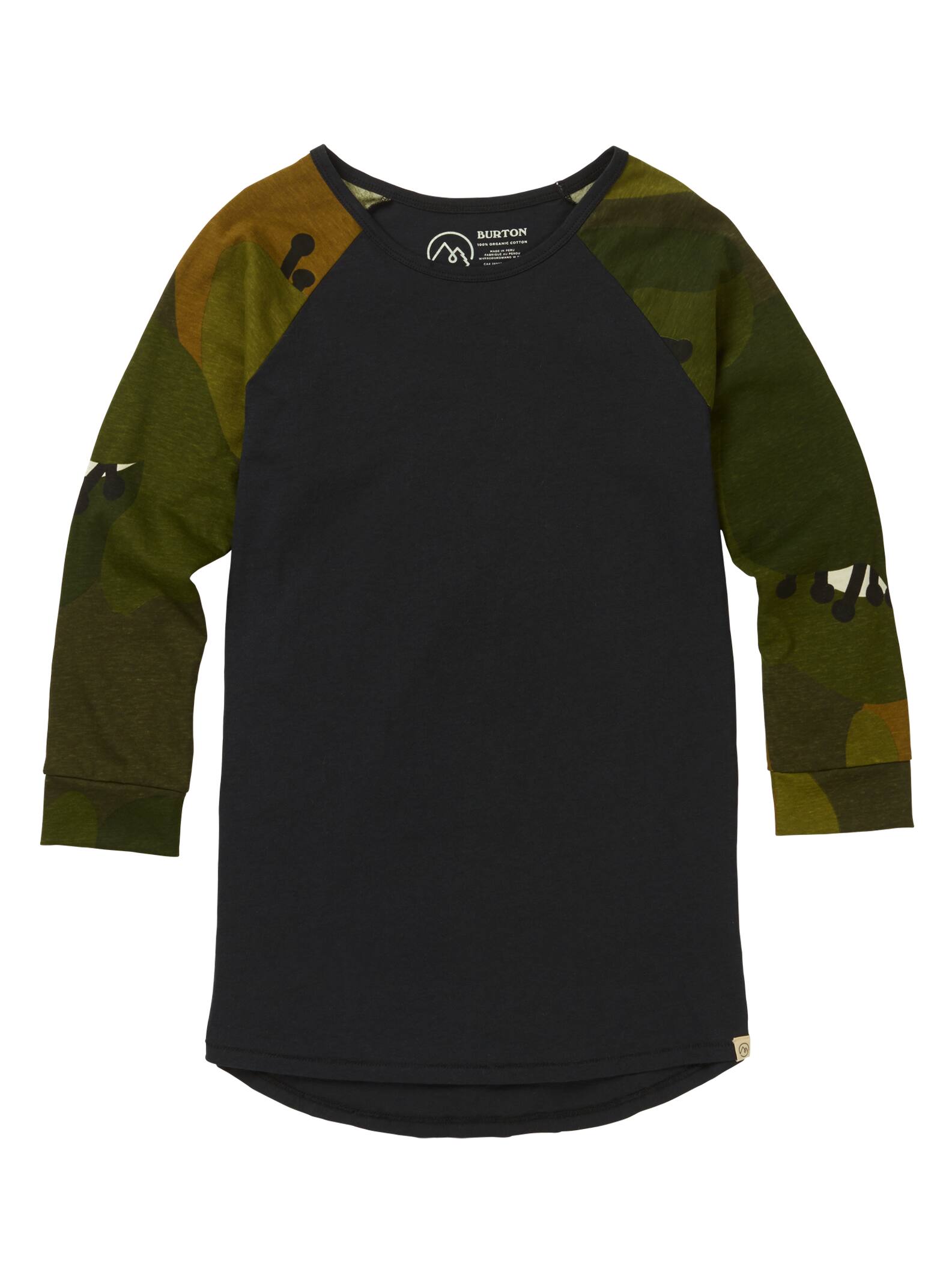 Burton Women's Caratunk Raglan Tee, True Black, M