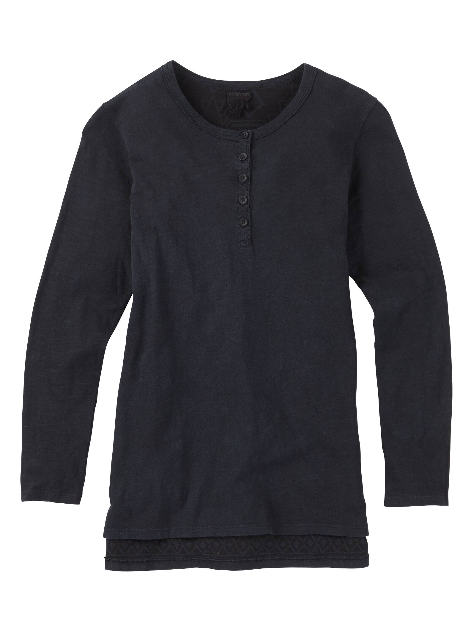 Burton Women's Shale Long Sleeve Henley Tee, True Black, M