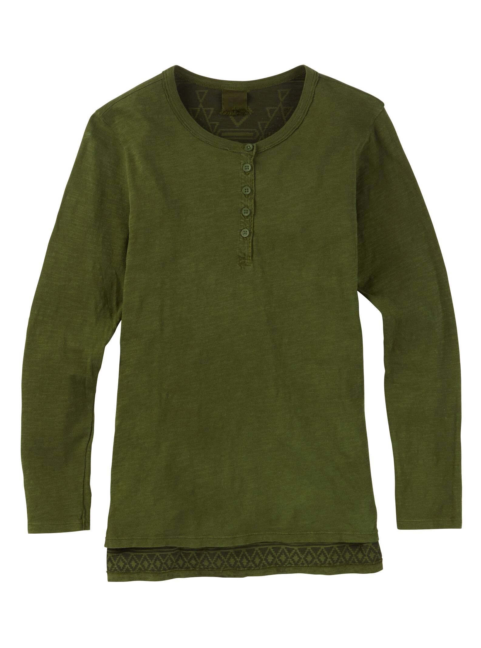 Burton Women's Shale Long Sleeve Henley Tee, Rifle Green, S