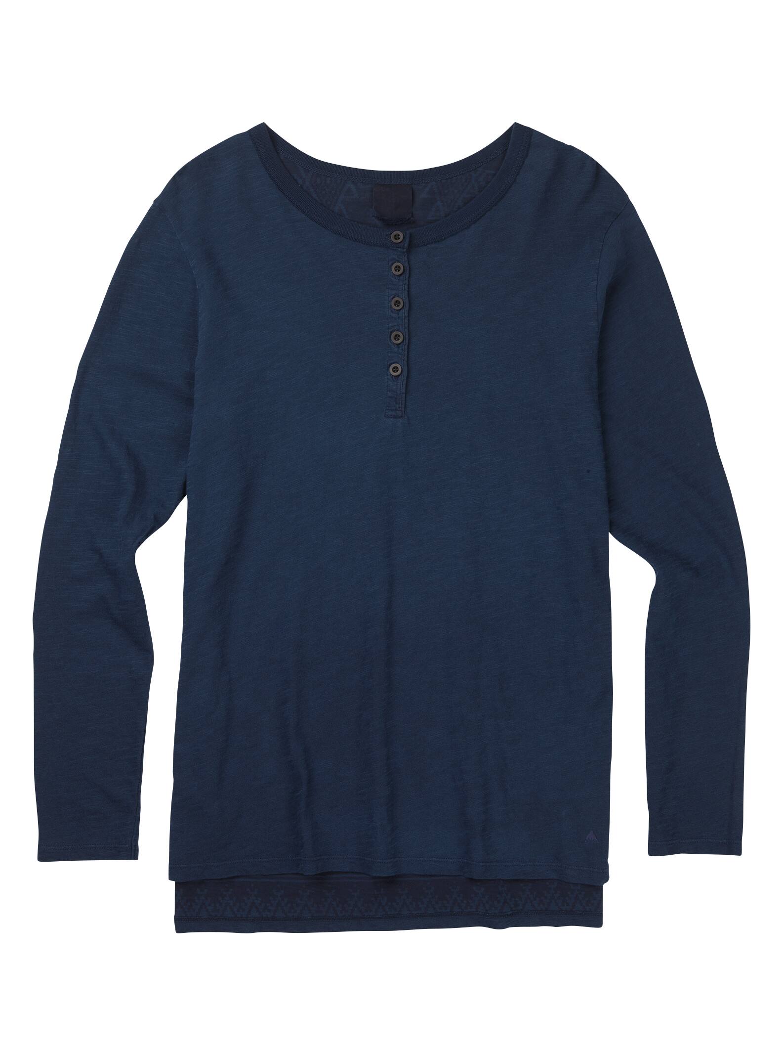 Burton Women's Shale Long Sleeve Henley Tee, Mood Indigo, M