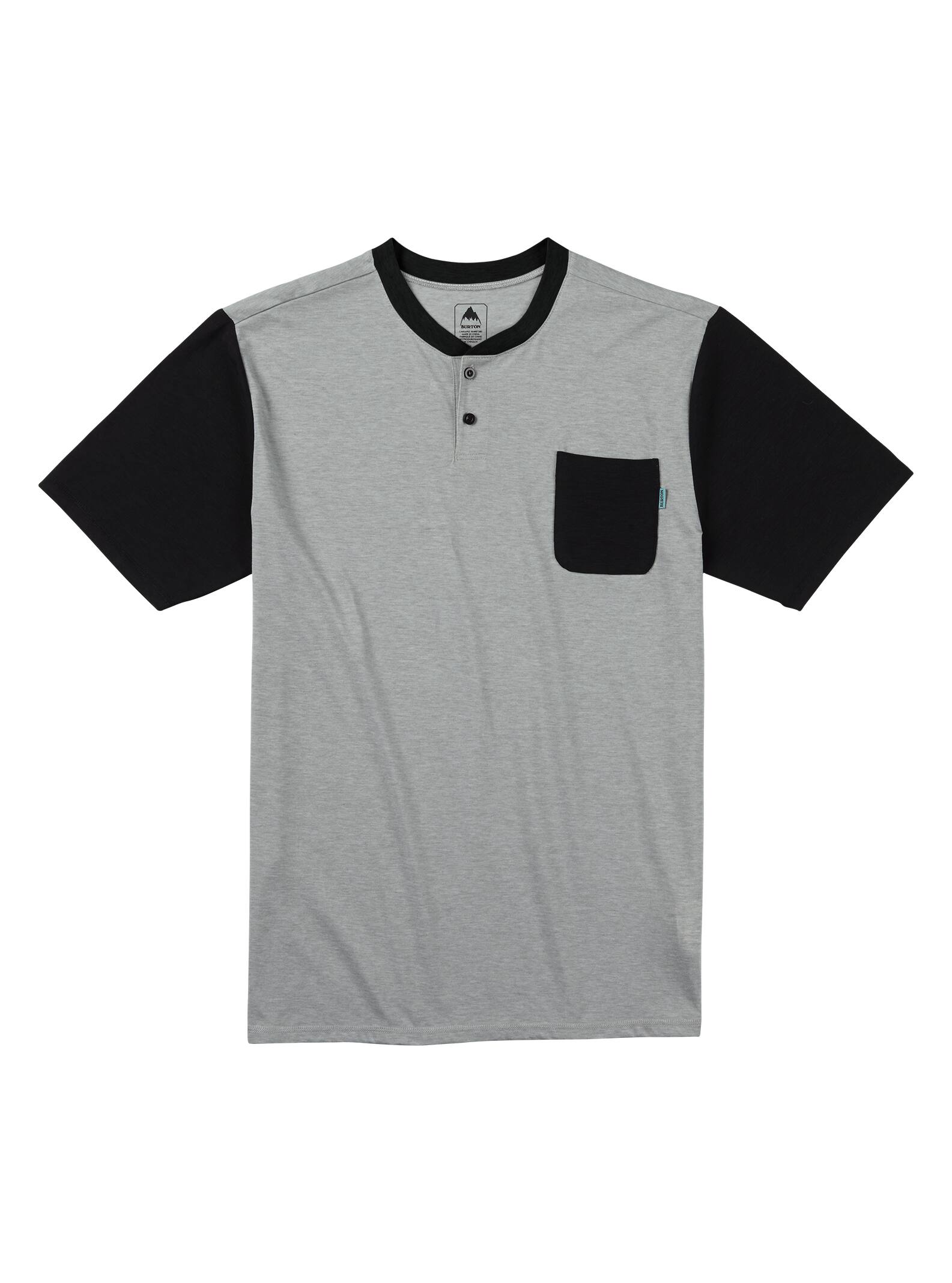 Burton - T-shirt à col boutonné Bradley, Gray Heather, L